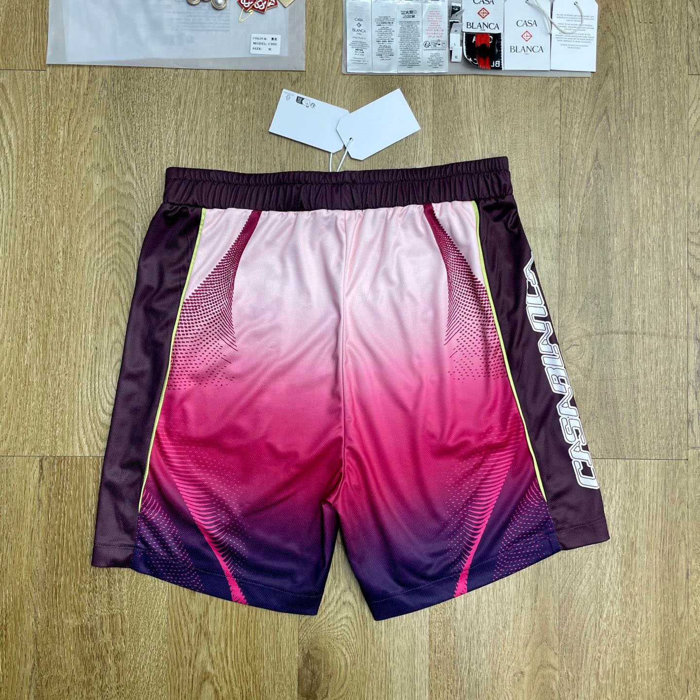 Casablanca Aubergine Gradient Football Shorts C1142 - FashionPlug