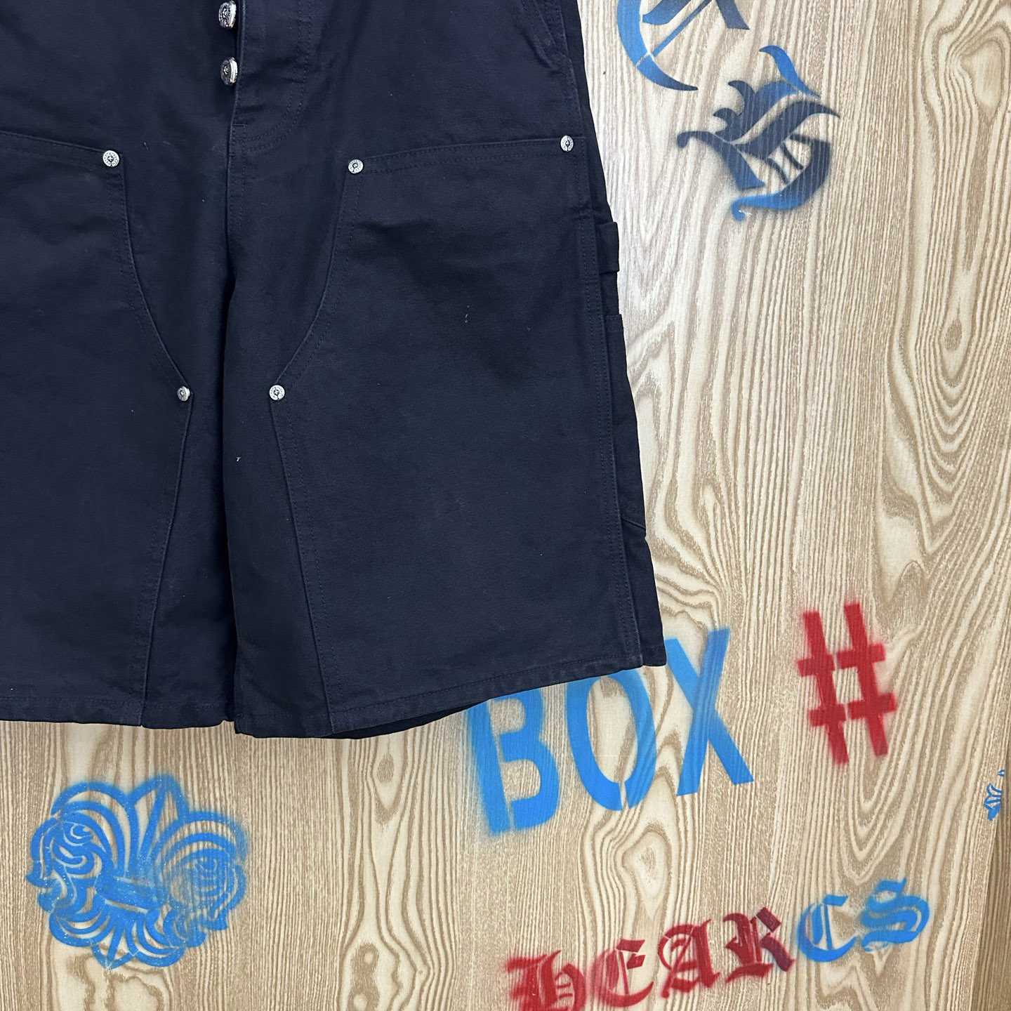 Chrome Hearts Double Knee Cross Patch Shorts - FashionPlug