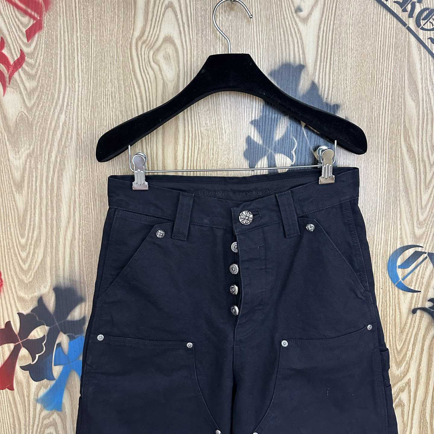 Chrome Hearts Double Knee Cross Patch Shorts - FashionPlug