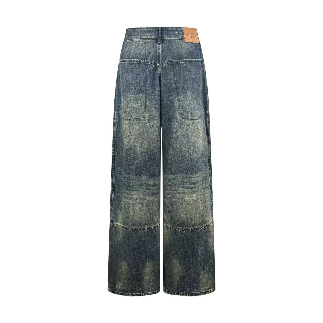 Balenciaga Minimal Baggy Pants In Dirty Grey/Light Blue - FashionPlug