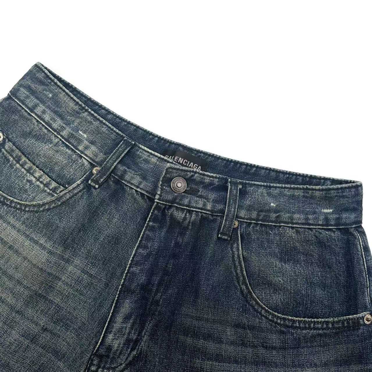 Balenciaga Minimal Baggy Pants In Dirty Grey/Light Blue - FashionPlug