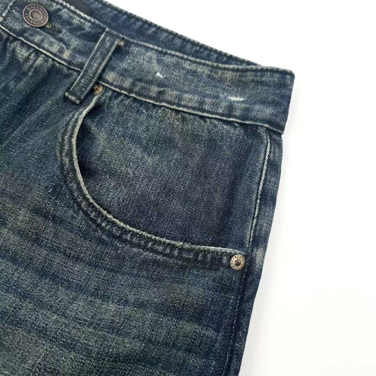 Balenciaga Minimal Baggy Pants In Dirty Grey/Light Blue - FashionPlug