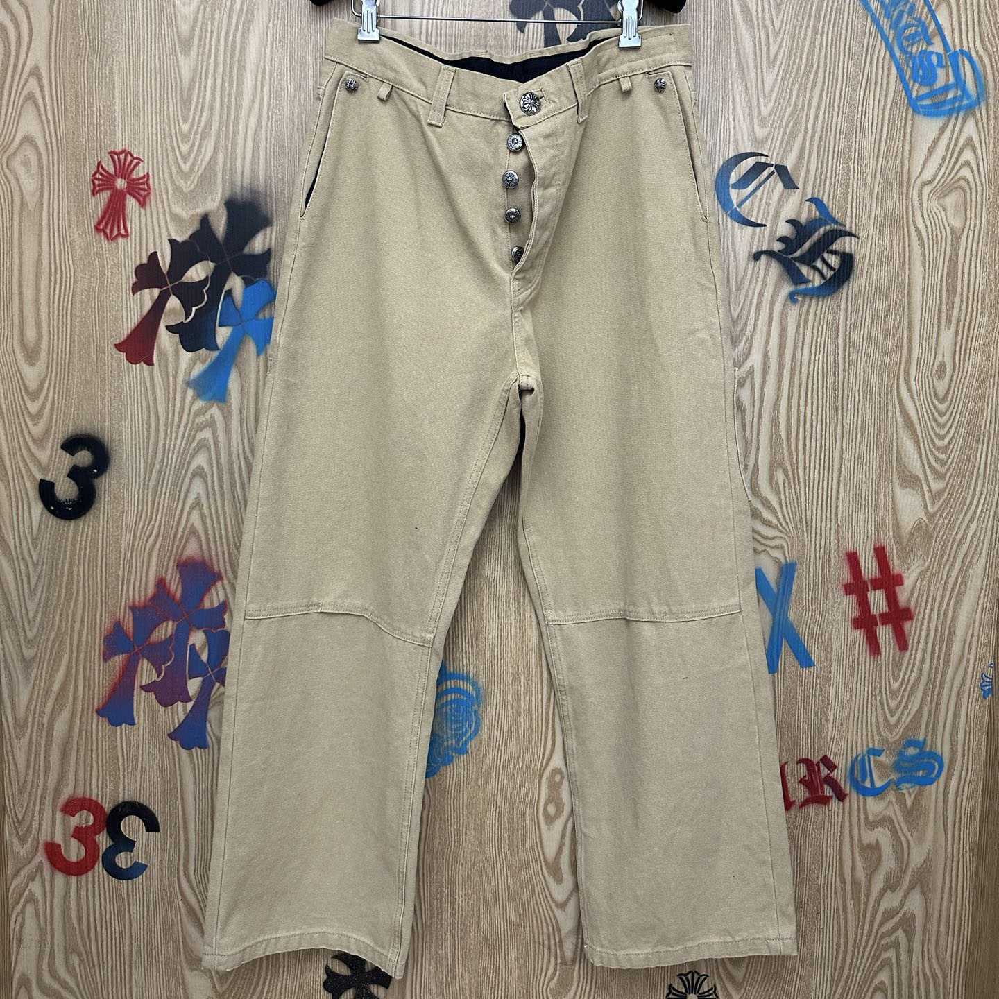 Chrome Hearts Cross Patch Double Knee Carpenter Pants - FashionPlug