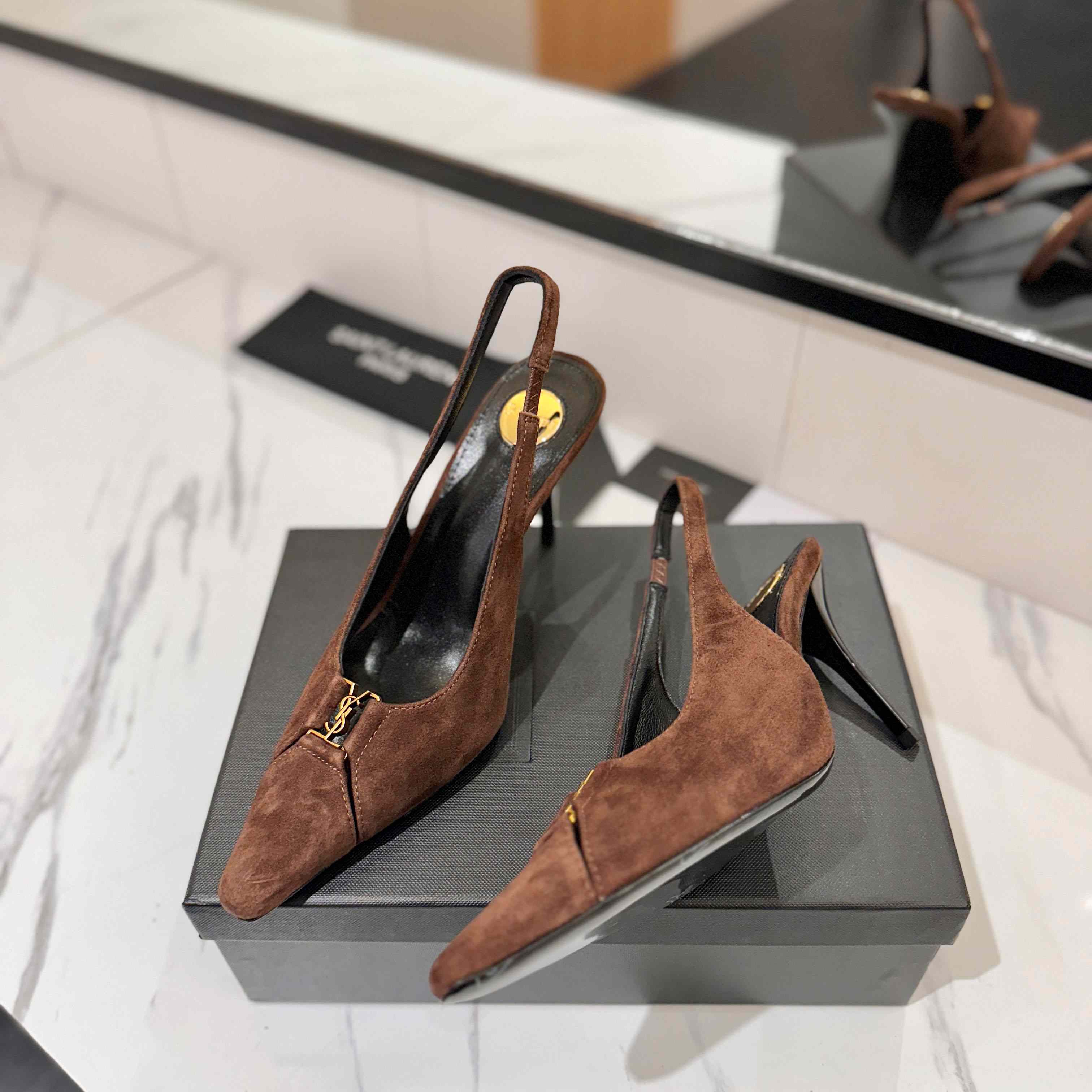 Saint Laurent Babylone Breteuil Slingback Pumps - FashionPlug