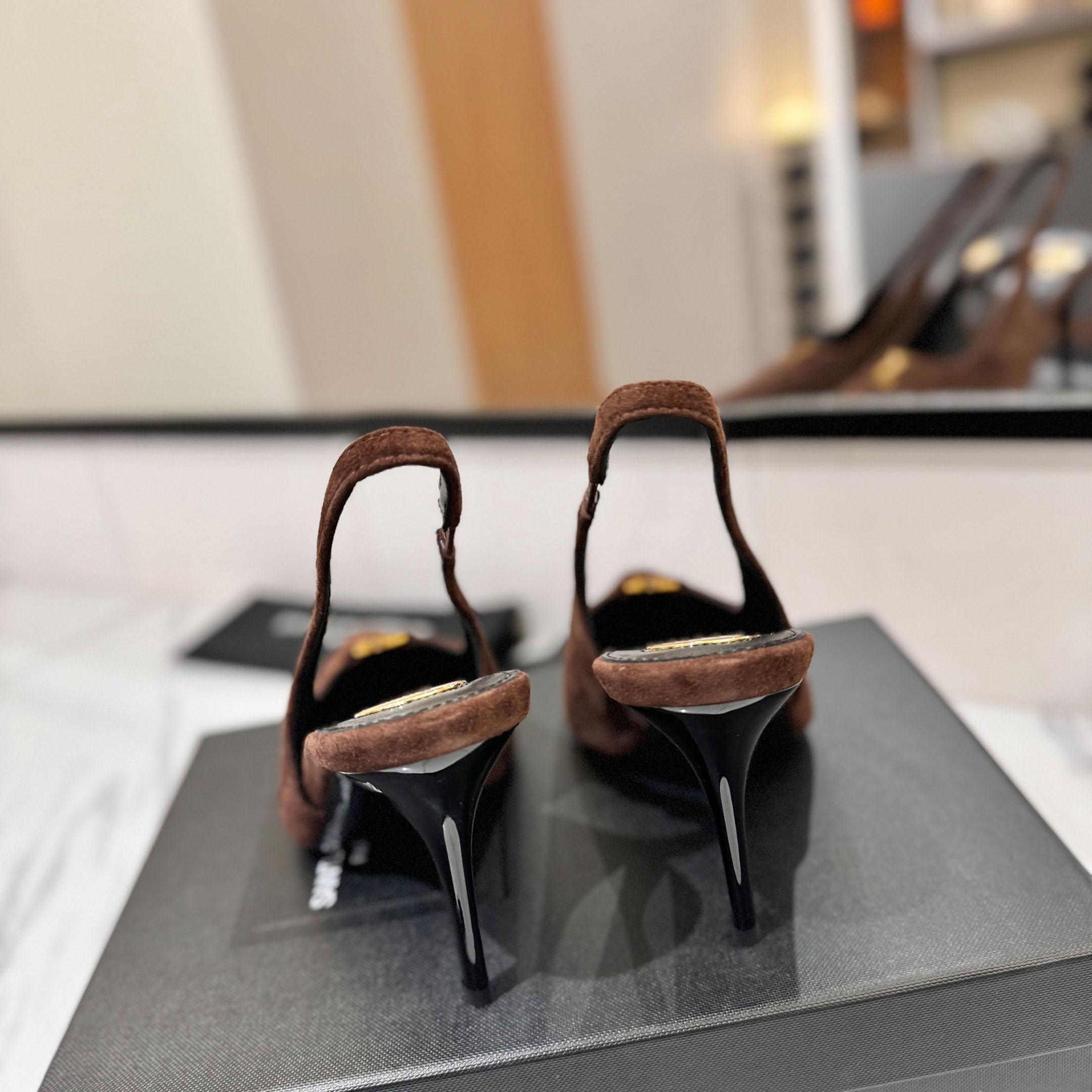 Saint Laurent Babylone Breteuil Slingback Pumps - FashionPlug