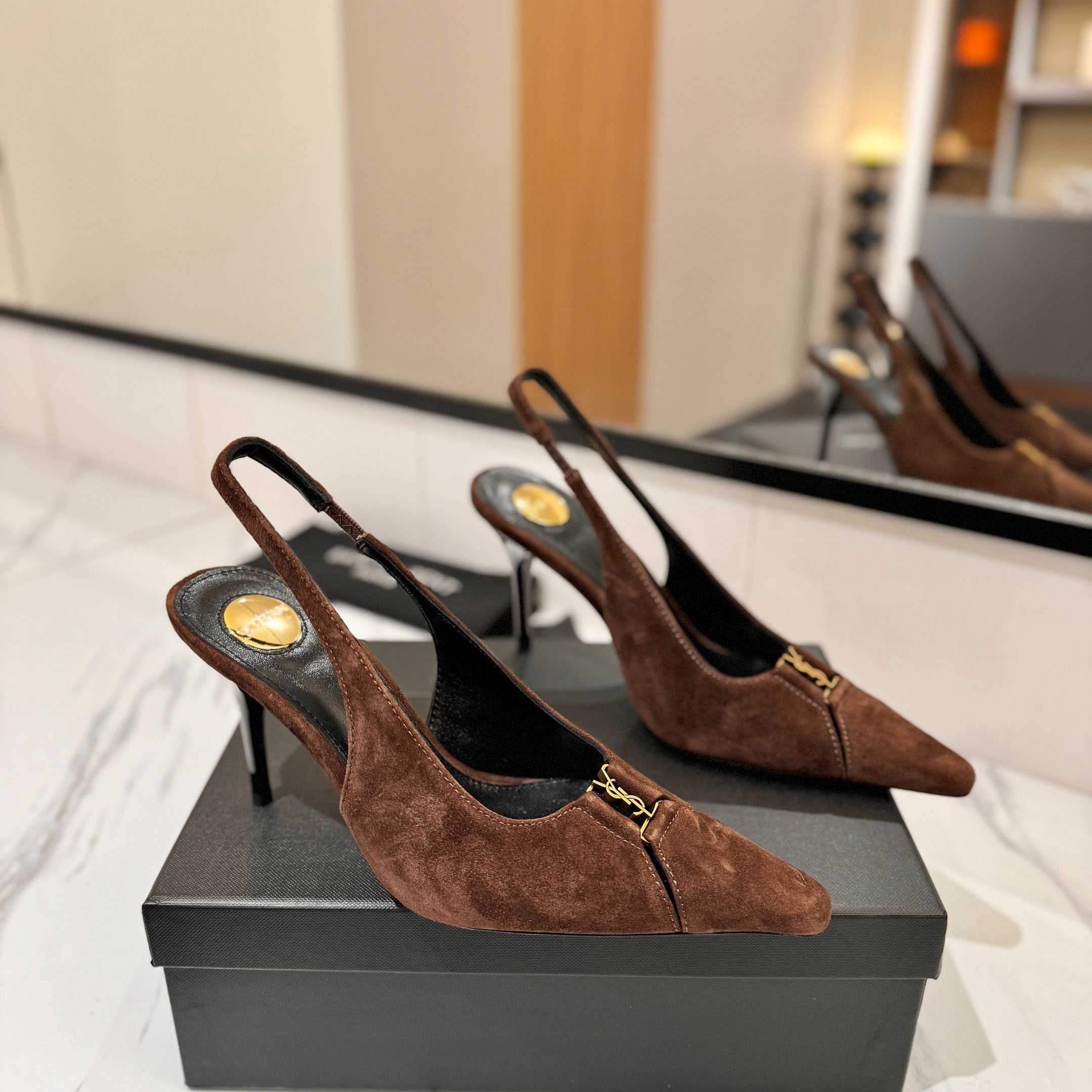 Saint Laurent Babylone Breteuil Slingback Pumps - FashionPlug