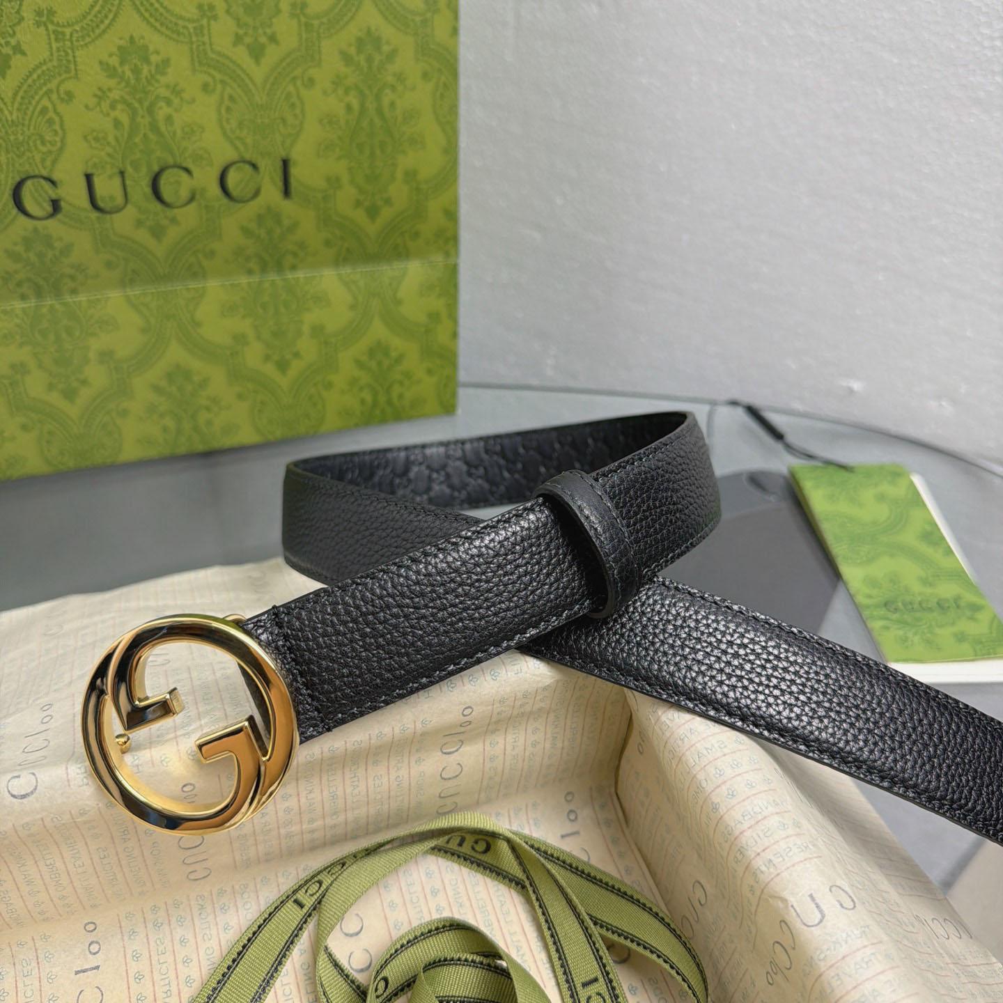 Gucci  Belt With Interlocking G Buckle - FashionPlug