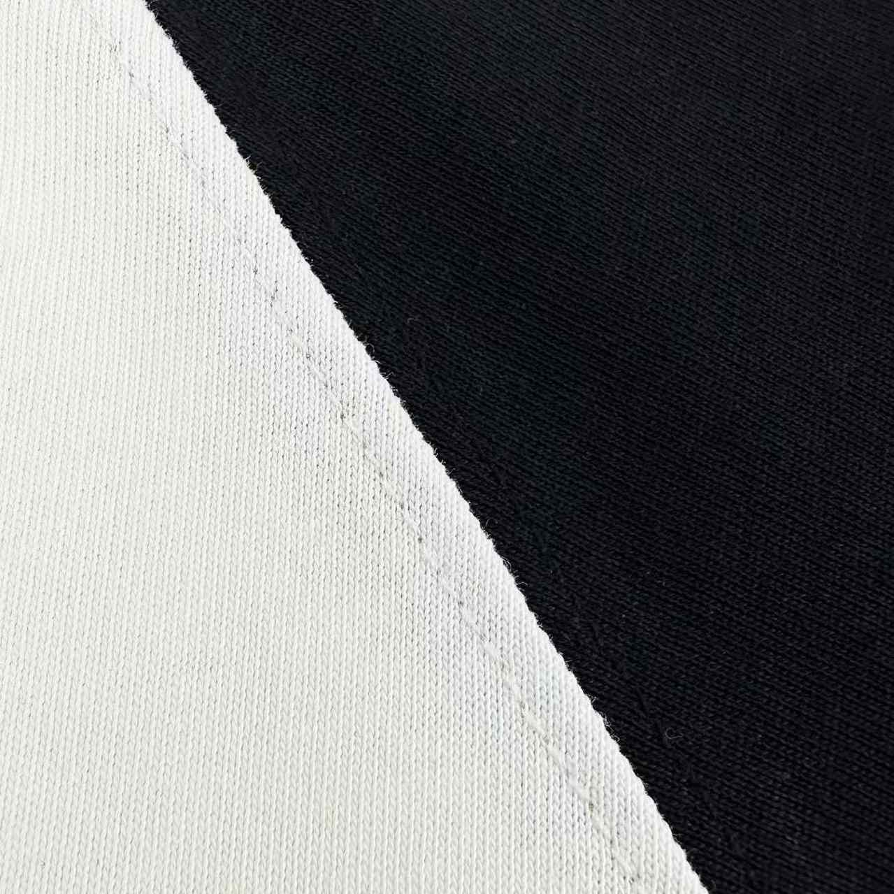 AMI Paris White And Black Cotton Ami De Coeur Knitted Patch T-shirt - FashionPlug