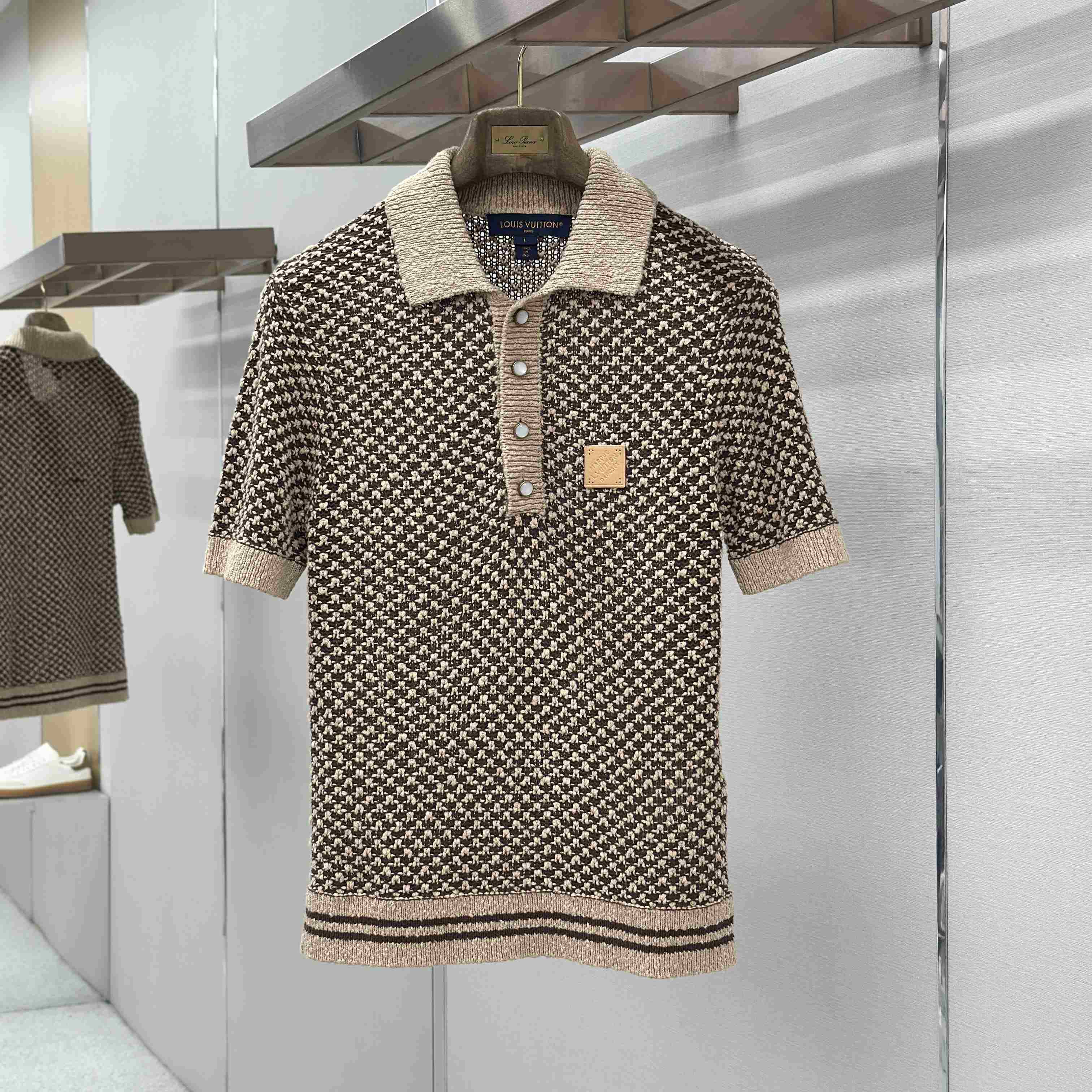 Louis Vuitton Short-Sleeved Knitted Mesh Polo 1AJUUD - FashionPlug