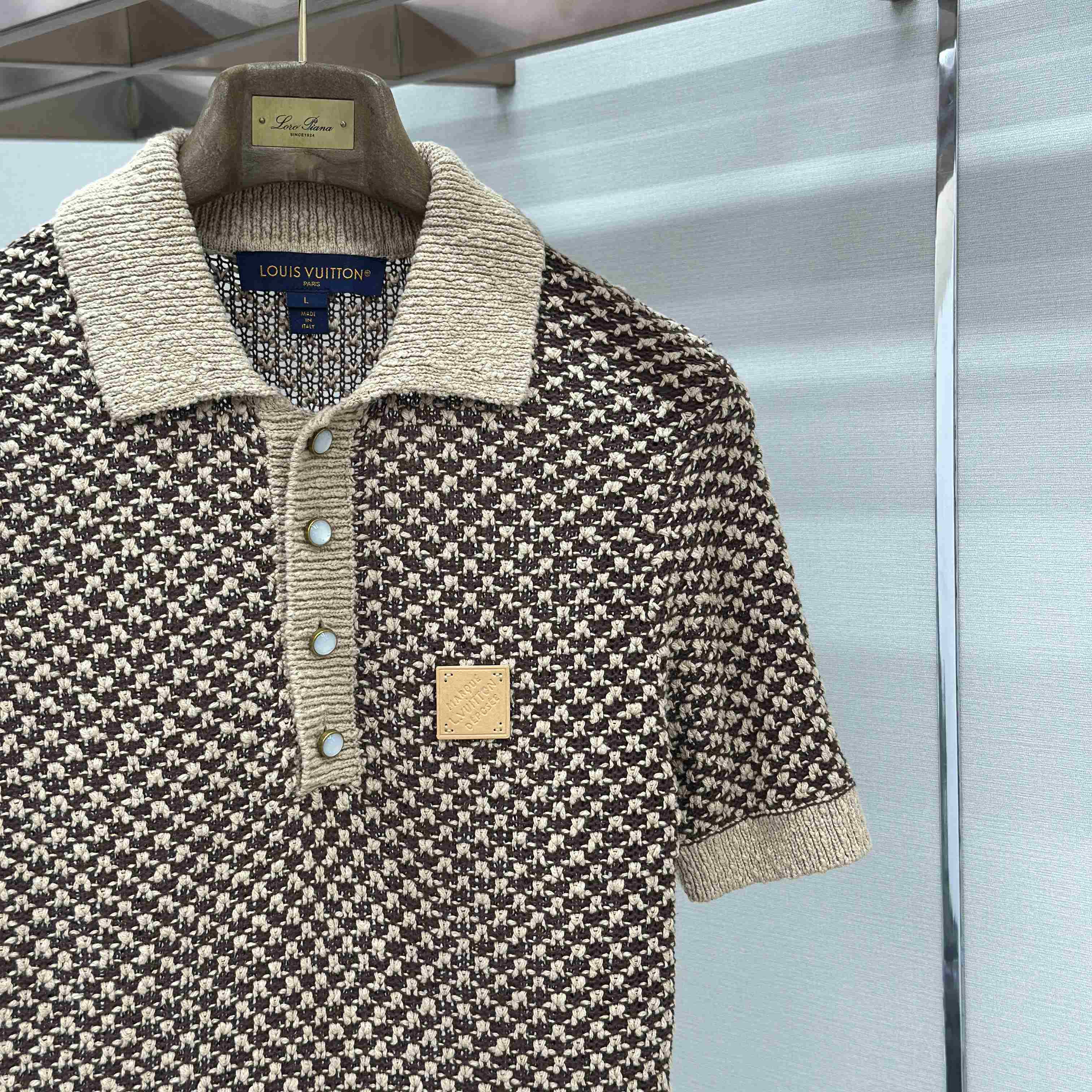 Louis Vuitton Short-Sleeved Knitted Mesh Polo 1AJUUD - FashionPlug