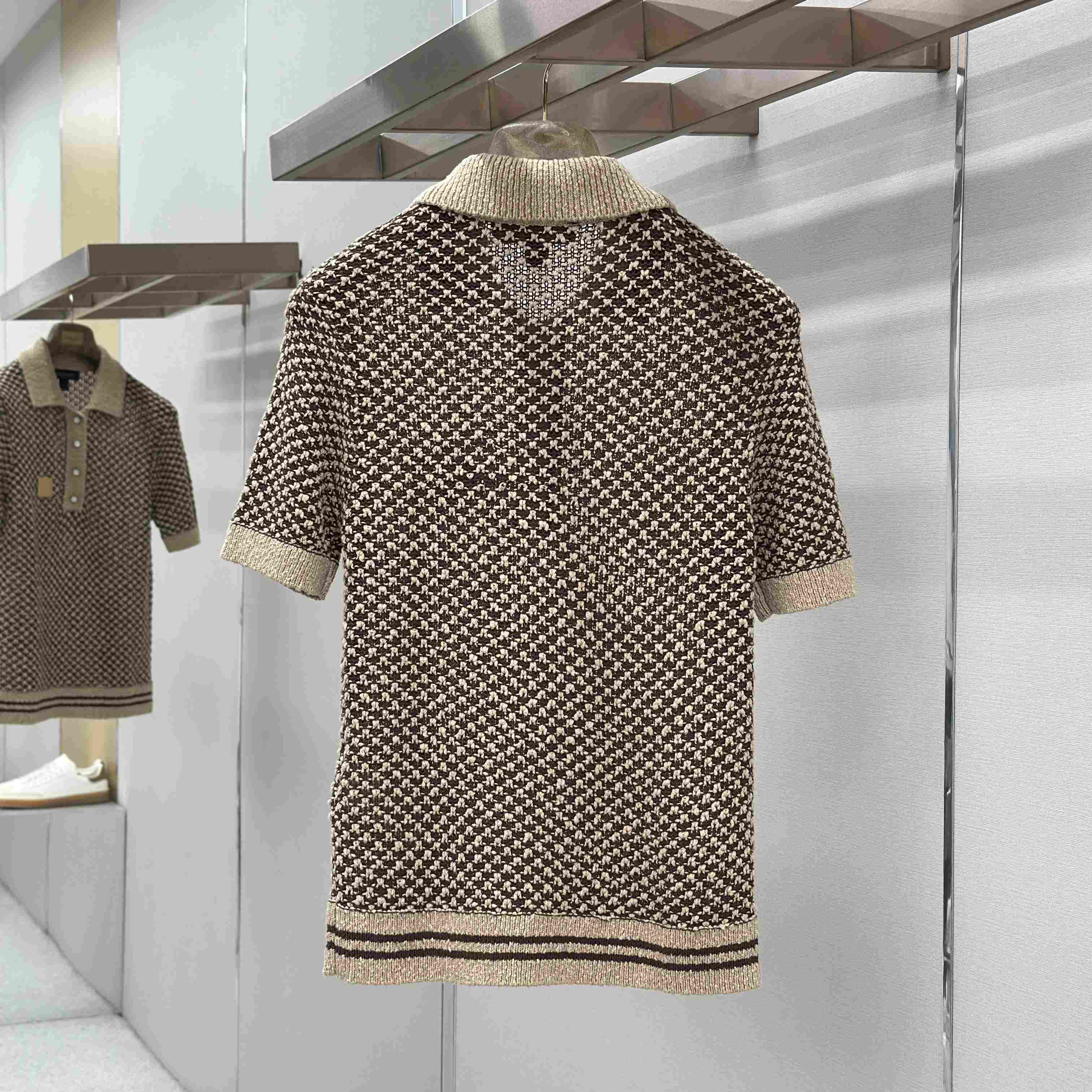 Louis Vuitton Short-Sleeved Knitted Mesh Polo 1AJUUD - FashionPlug