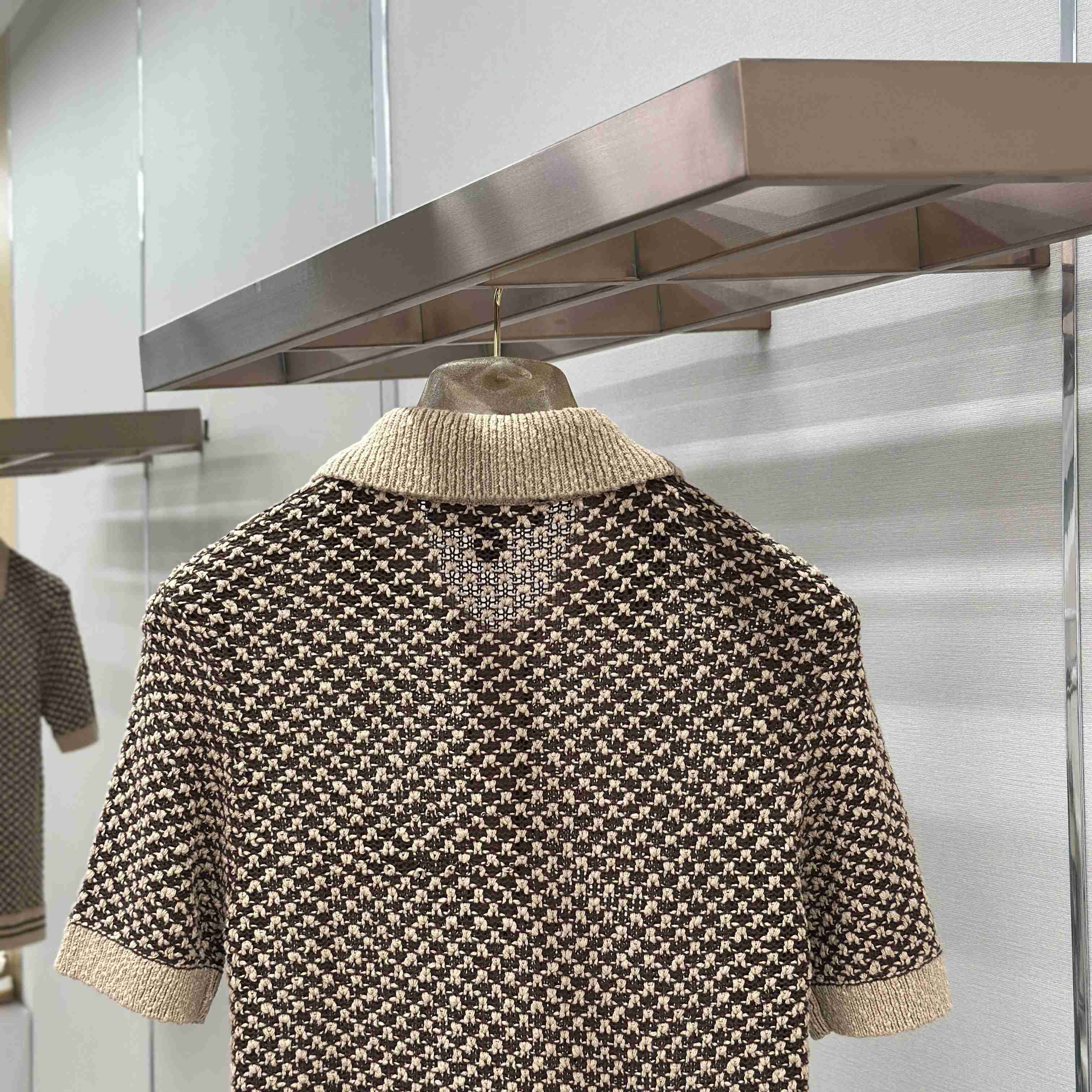 Louis Vuitton Short-Sleeved Knitted Mesh Polo 1AJUUD - FashionPlug