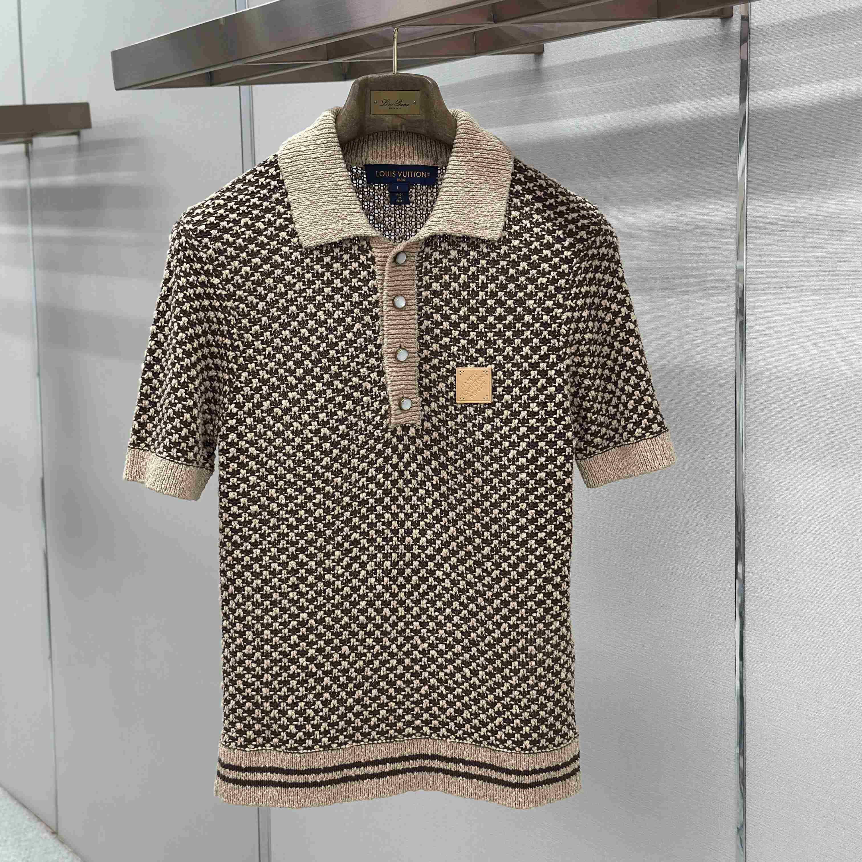 Louis Vuitton Short-Sleeved Knitted Mesh Polo 1AJUUD - FashionPlug