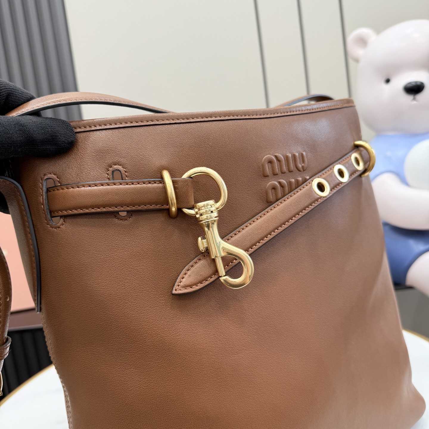 Miu Miu Aventure Nappa Leather Bucket Bag - FashionPlug