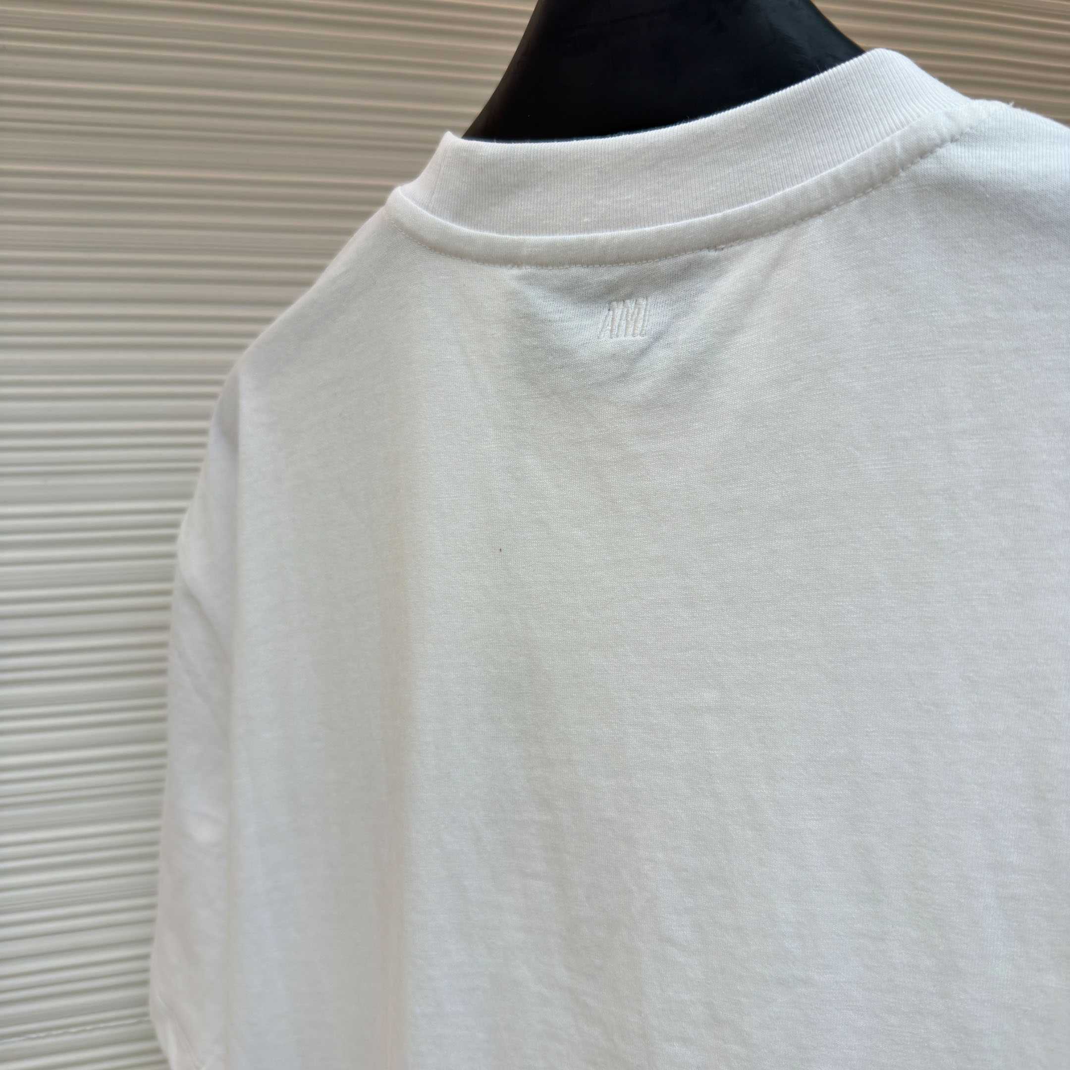 AMI Paris Black Cotton Ami De Coeur T-shirt - FashionPlug