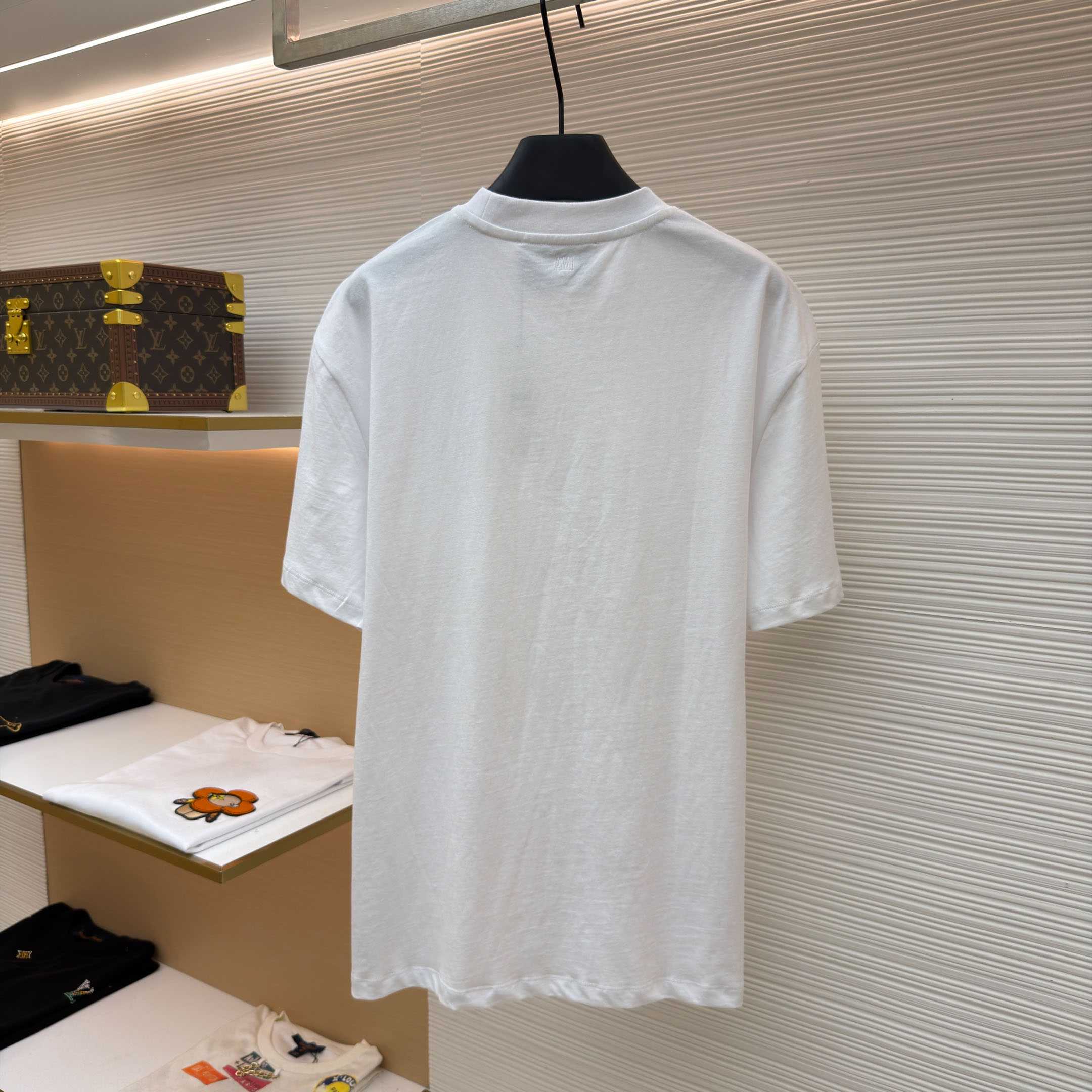 AMI Paris Black Cotton Ami De Coeur T-shirt - FashionPlug