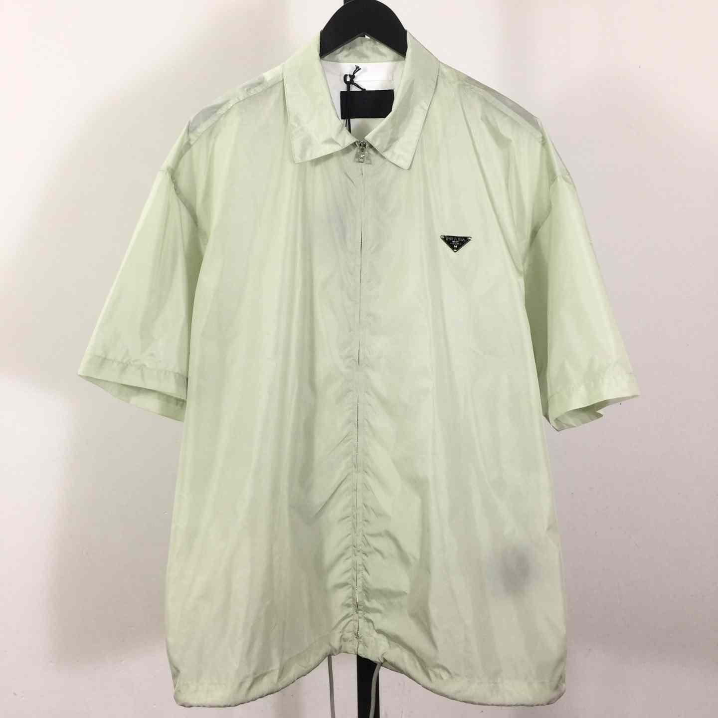 Prada Short-sleeved Re-Nylon Zipper Shirt - FashionPlug