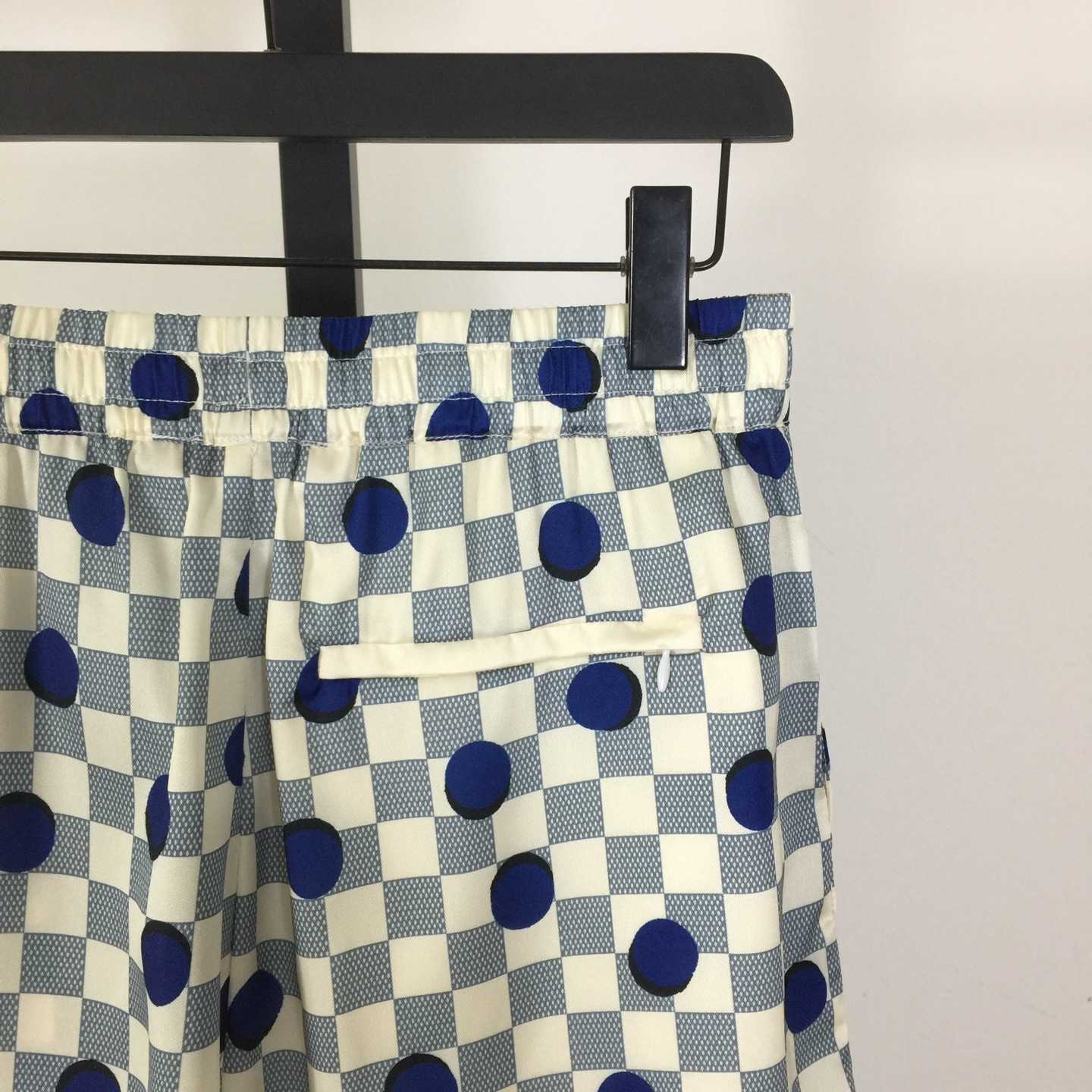 Louis Vuitton Damier Silk Shorts   1AK760 - FashionPlug