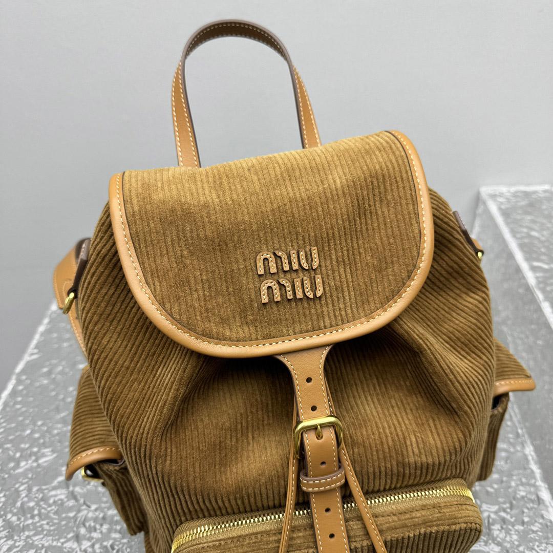 Miu Miu  Large Corduroy Backpack - FashionPlug