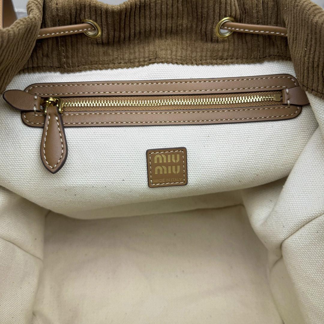 Miu Miu  Large Corduroy Backpack - FashionPlug