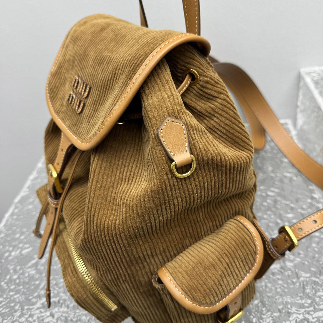 Miu Miu  Large Corduroy Backpack - FashionPlug