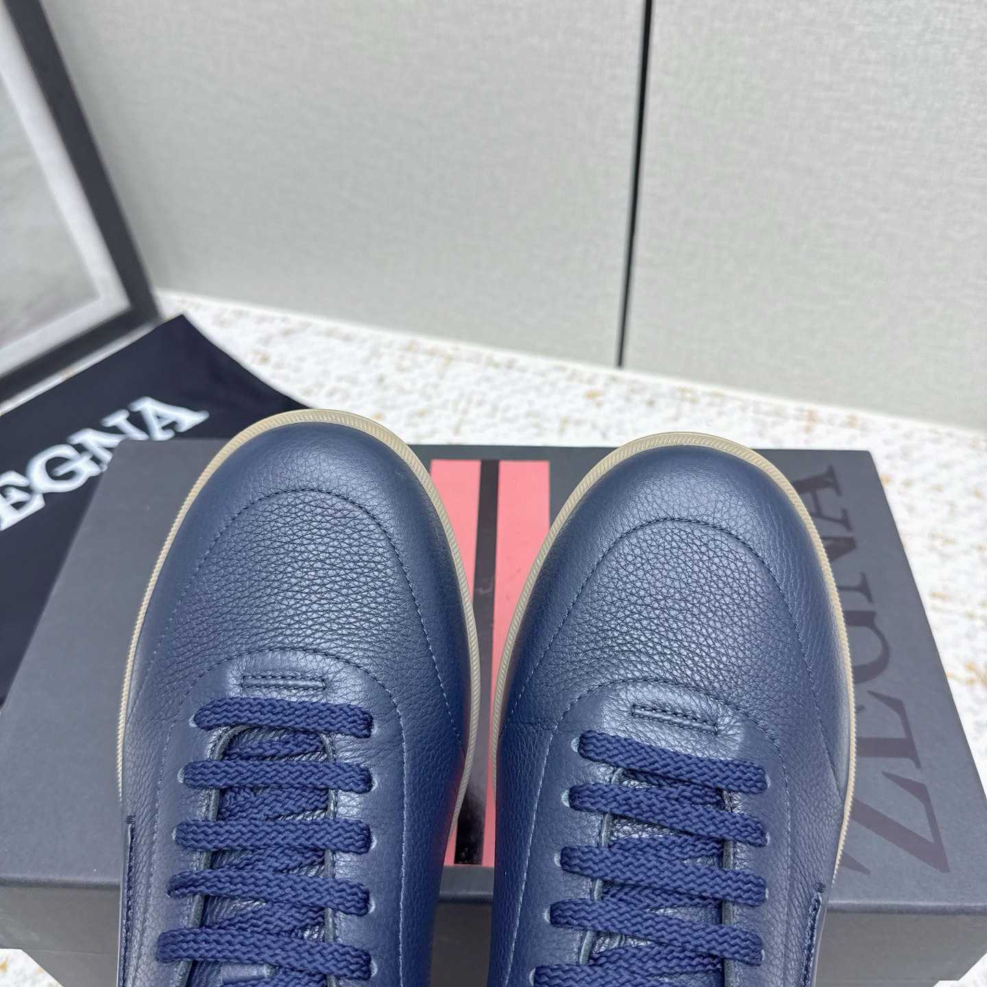 Zegna Grained Leather 232 Sneakers - FashionPlug