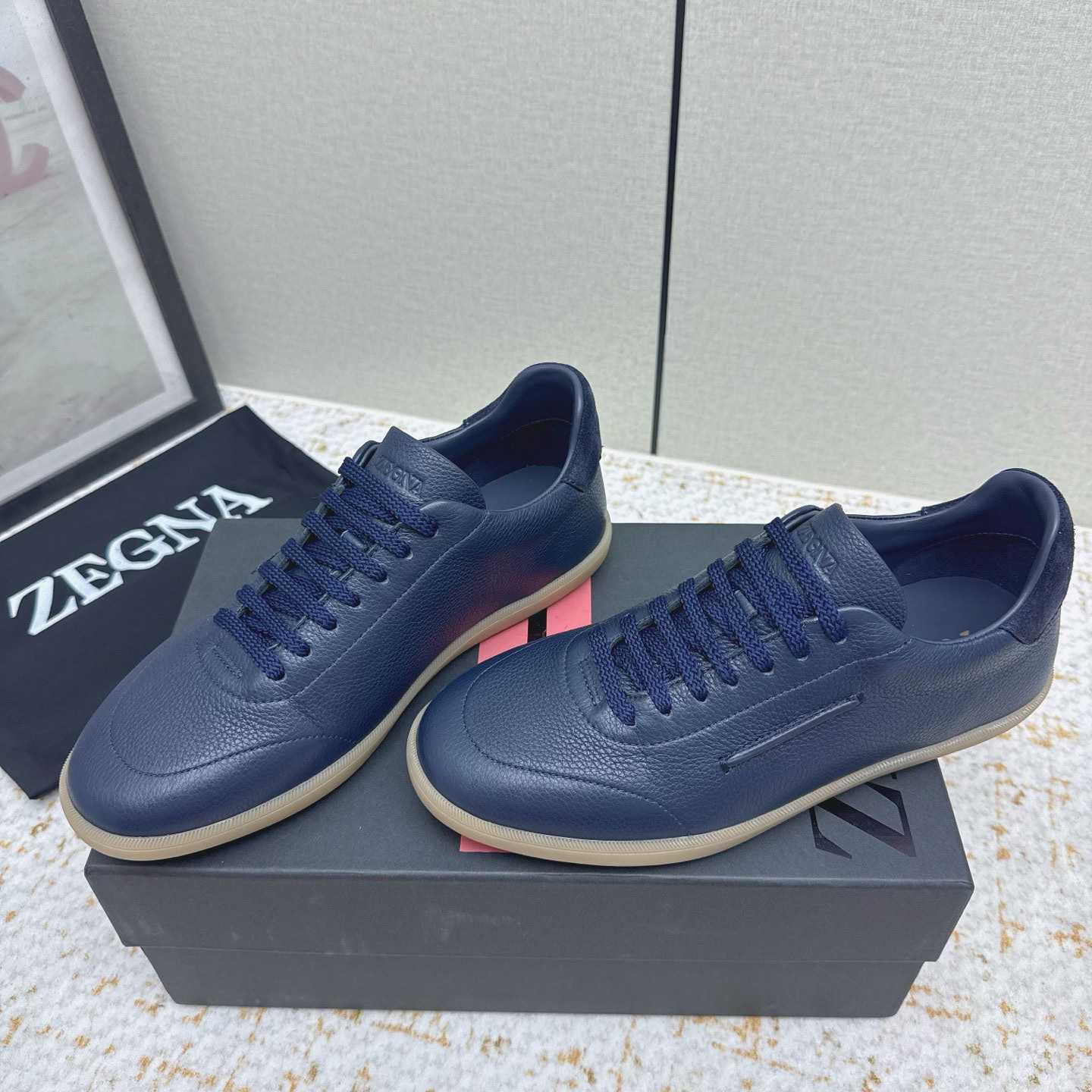 Zegna Grained Leather 232 Sneakers - FashionPlug