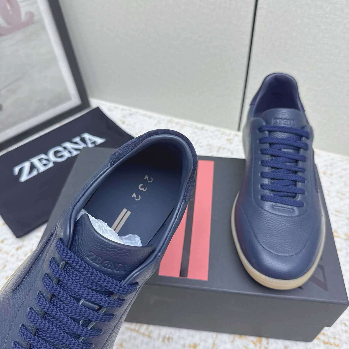 Zegna Grained Leather 232 Sneakers - FashionPlug