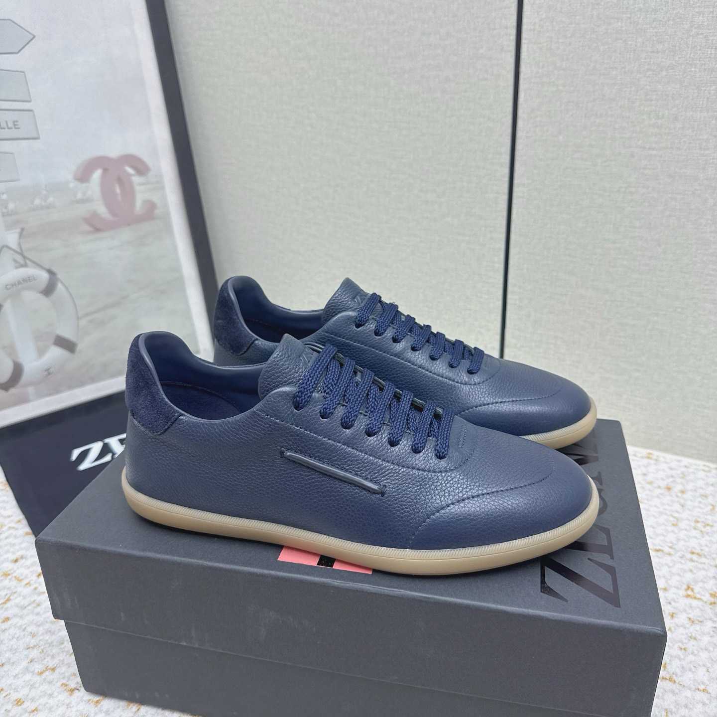 Zegna Grained Leather 232 Sneakers - FashionPlug