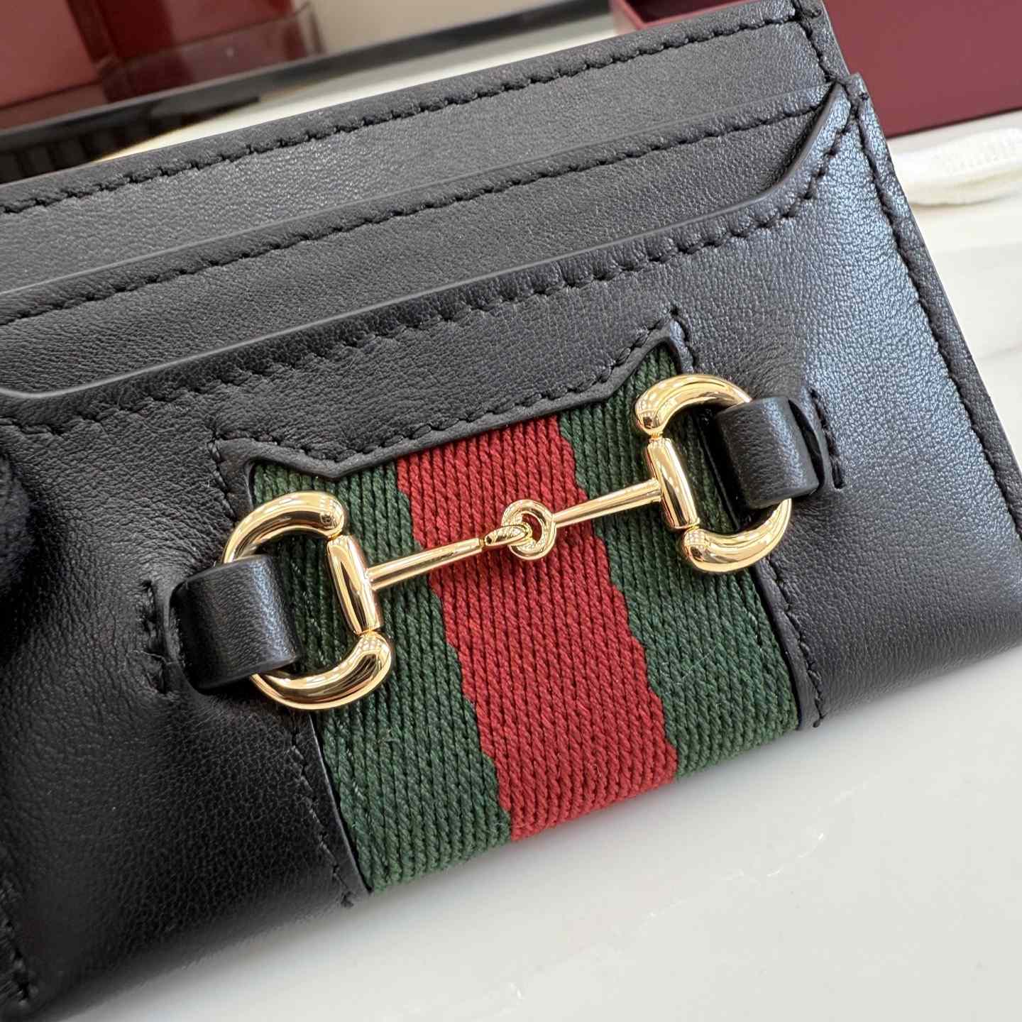 Gucci Horsebit Web Card Case - FashionPlug