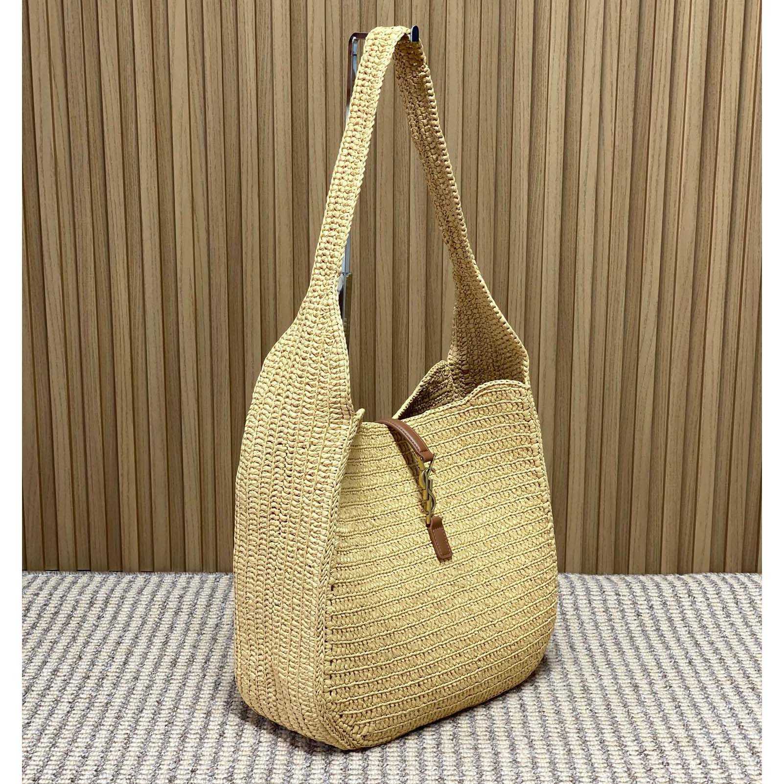 Saint Laurent LE 5 À 7 Supple Large In Raffia - FashionPlug