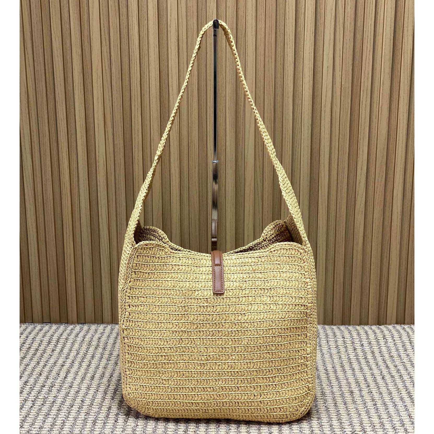 Saint Laurent LE 5 À 7 Supple Large In Raffia - FashionPlug
