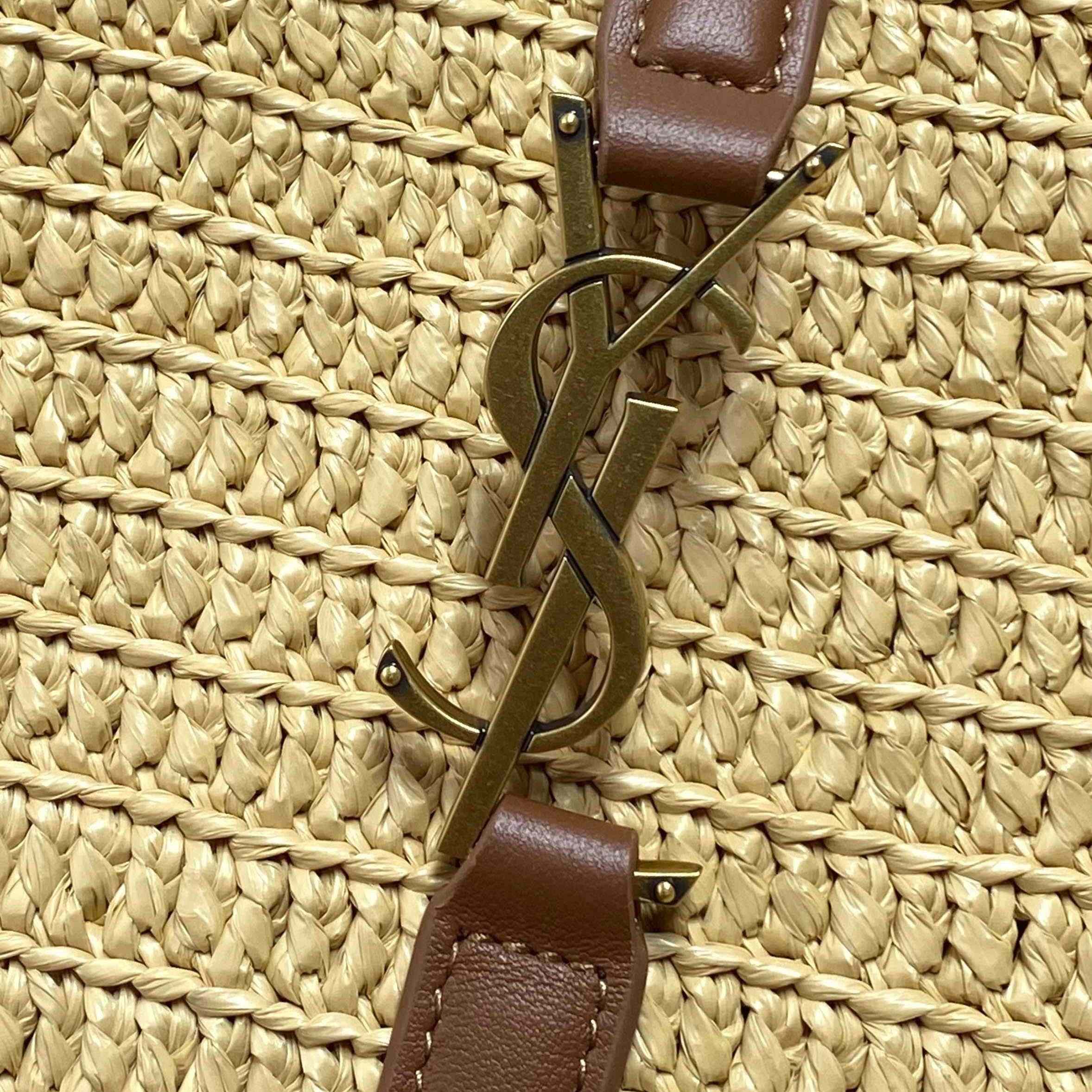 Saint Laurent LE 5 À 7 Supple Large In Raffia - FashionPlug