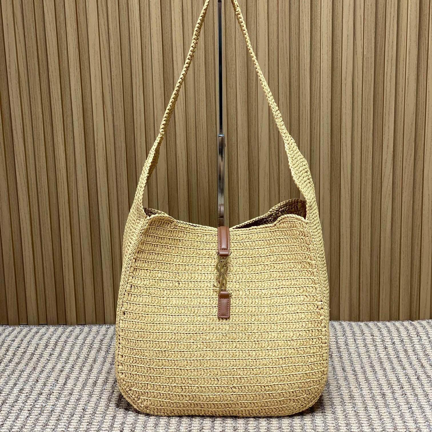 Saint Laurent LE 5 À 7 Supple Large In Raffia - FashionPlug