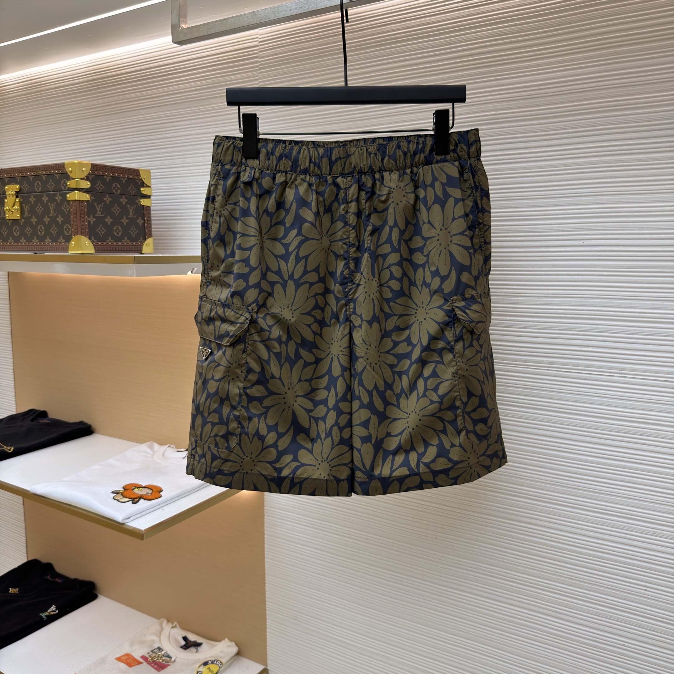 Prada Printed Re-Nylon Swim Trunks - FashionPlug
