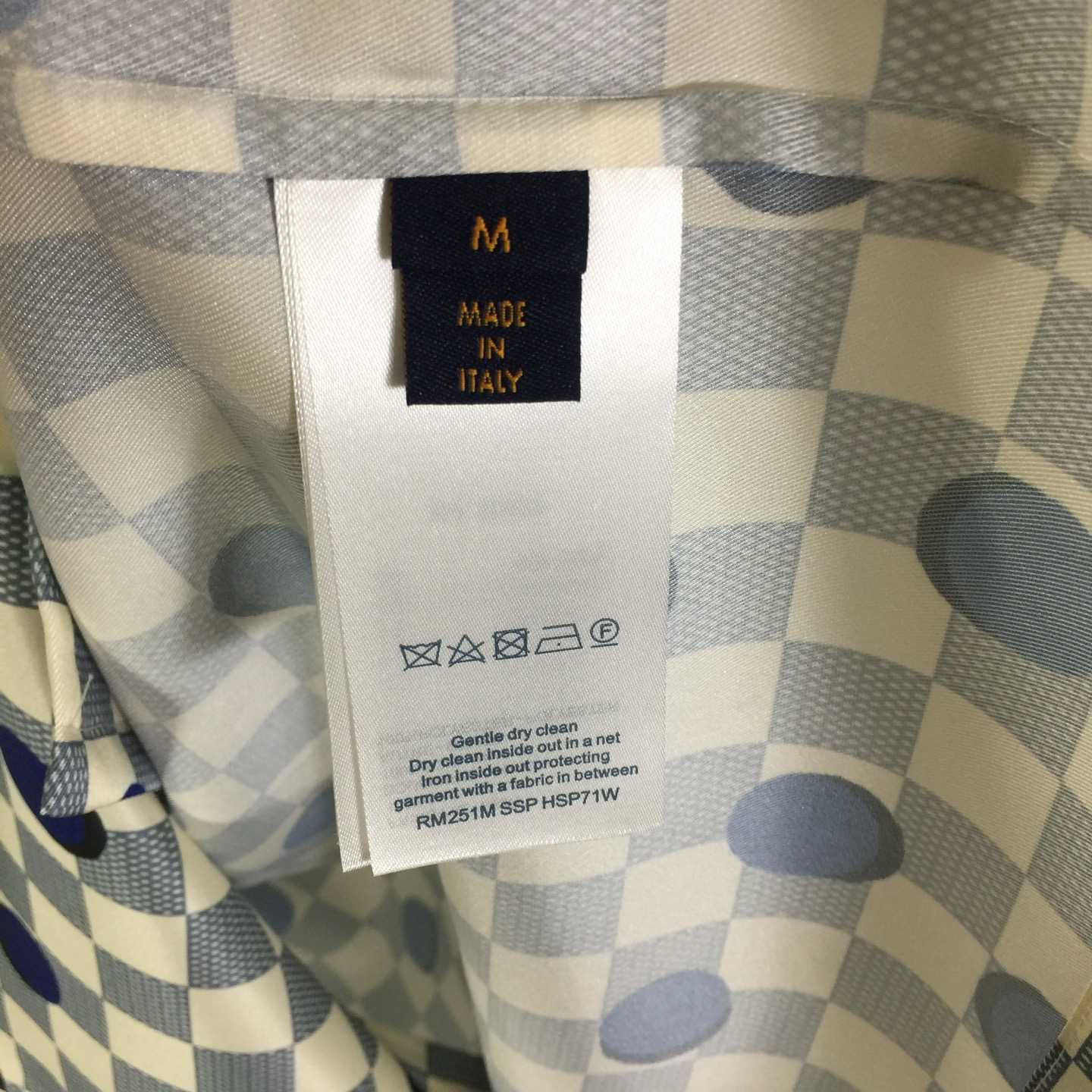 Louis Vuitton Damier Silk Short-Sleeved Shirt   1AK7BK - FashionPlug