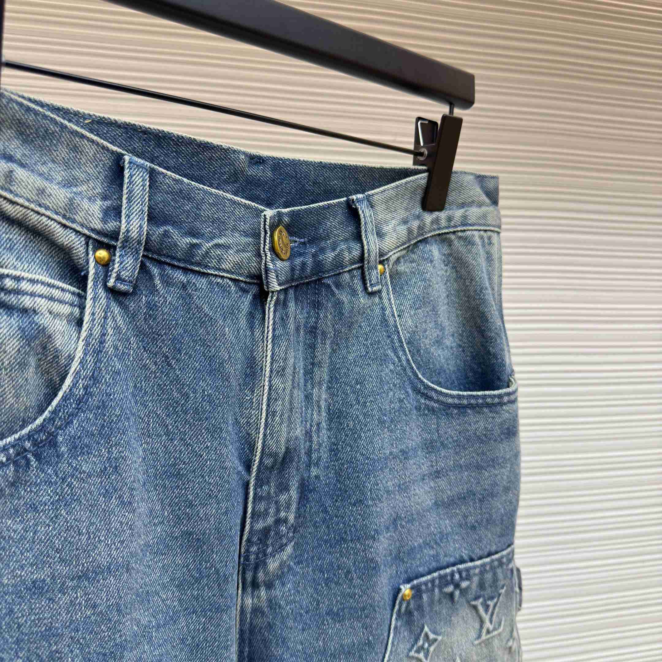 Louis Vuitton Denim Carpenter Shorts  - FashionPlug