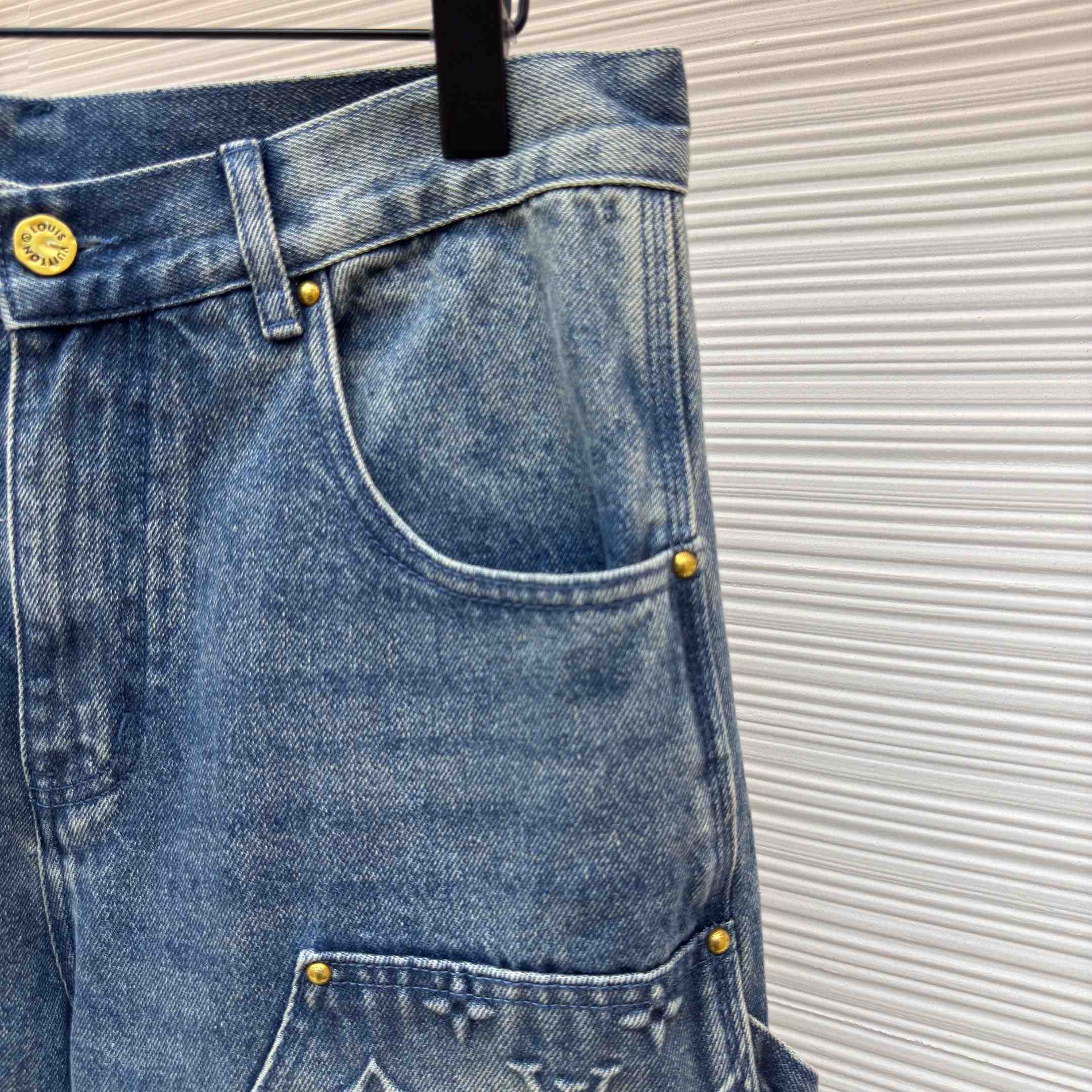 Louis Vuitton Denim Carpenter Shorts  - FashionPlug