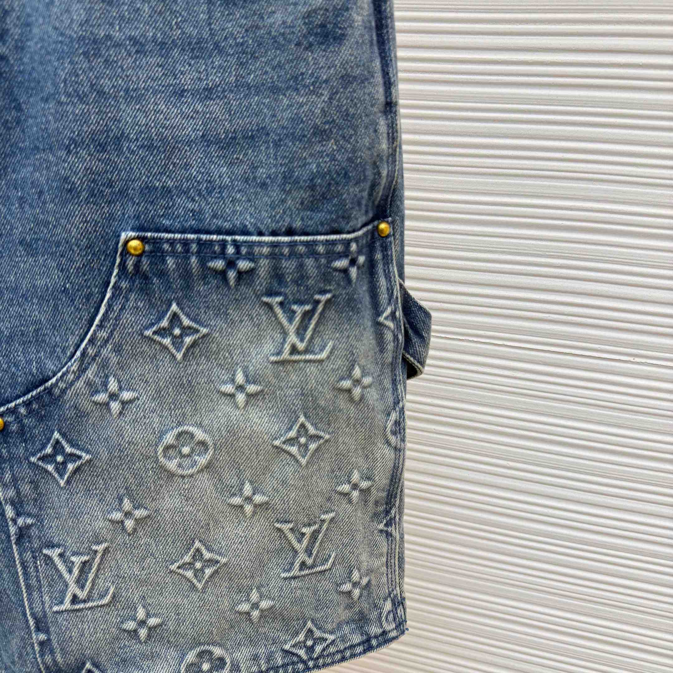 Louis Vuitton Denim Carpenter Shorts  - FashionPlug