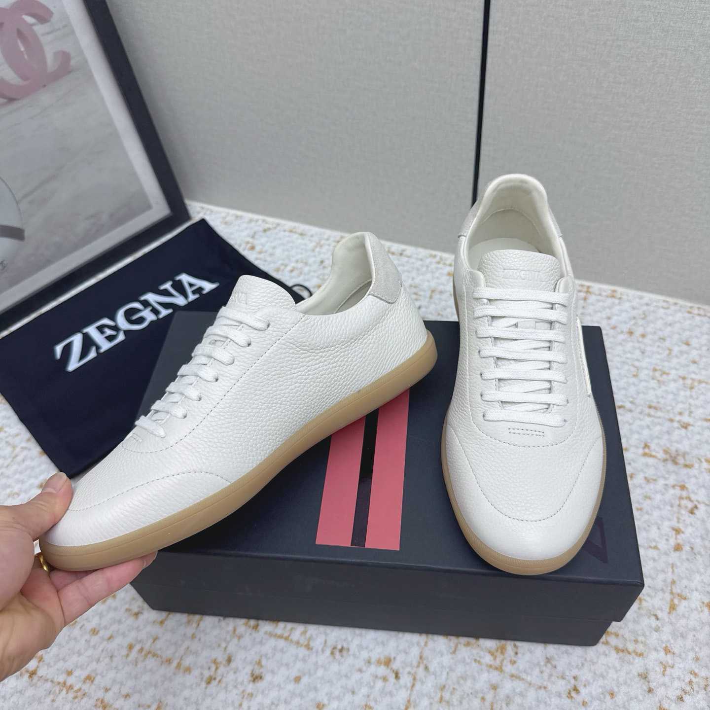 Zegna Grained Leather 232 Sneakers - FashionPlug
