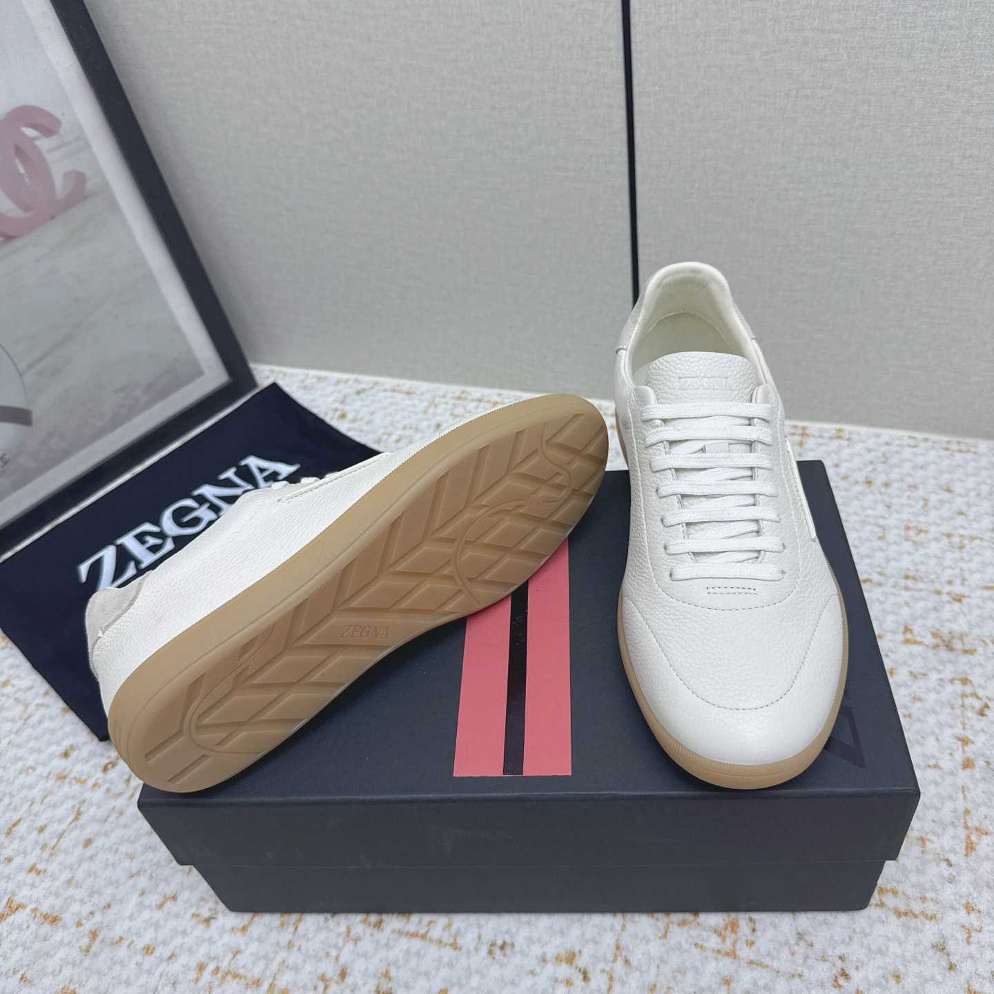 Zegna Grained Leather 232 Sneakers - FashionPlug