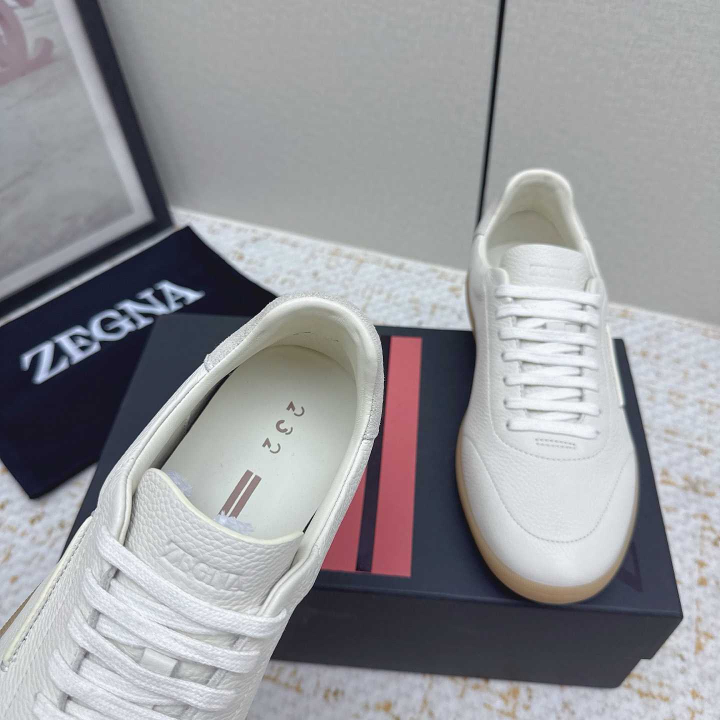 Zegna Grained Leather 232 Sneakers - FashionPlug