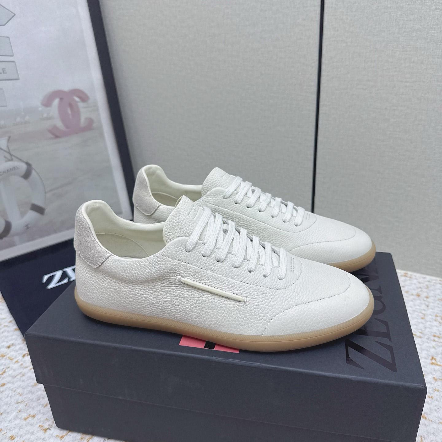 Zegna Grained Leather 232 Sneakers - FashionPlug