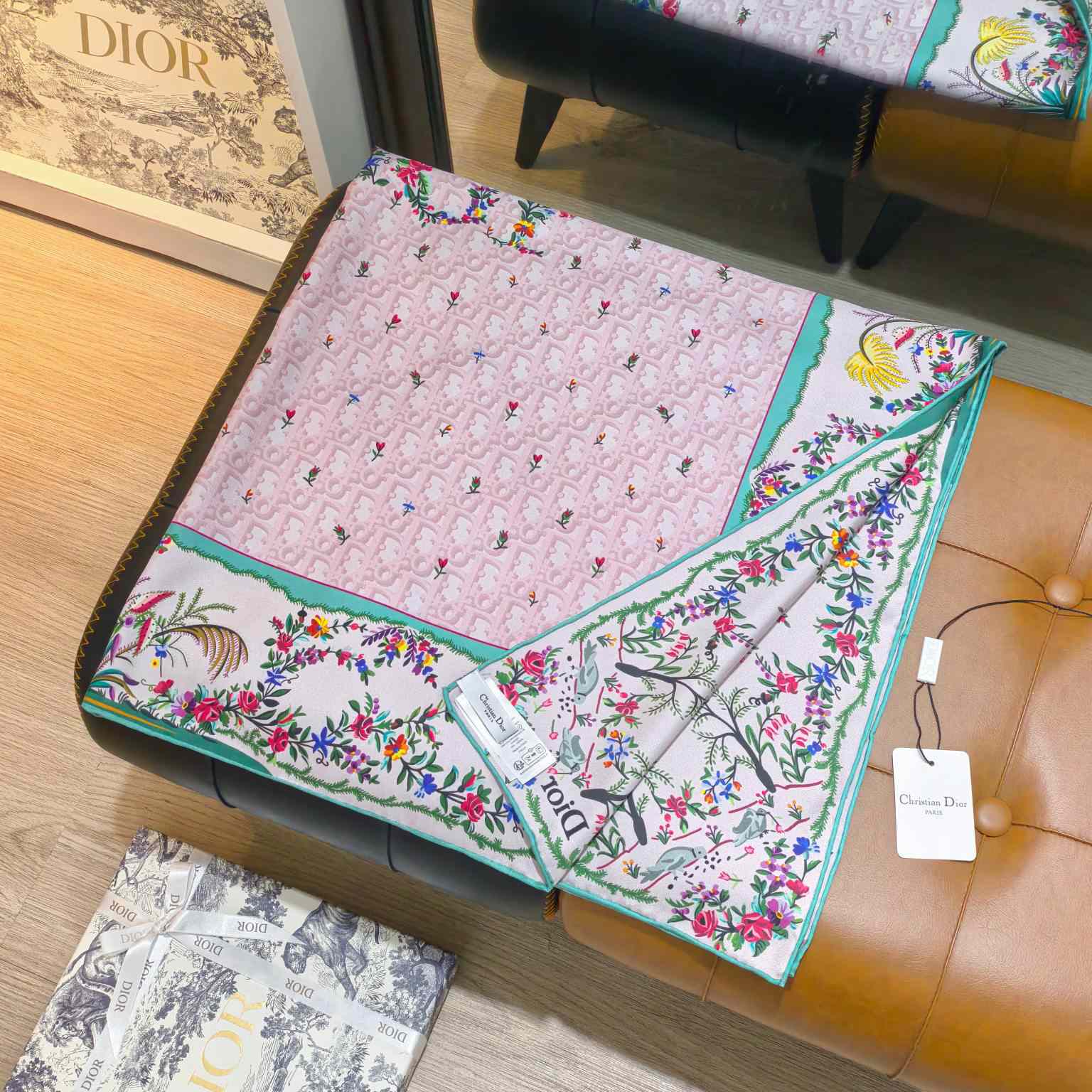 Dior Dioramour Revolution Flowers 90 Square Scarf - FashionPlug