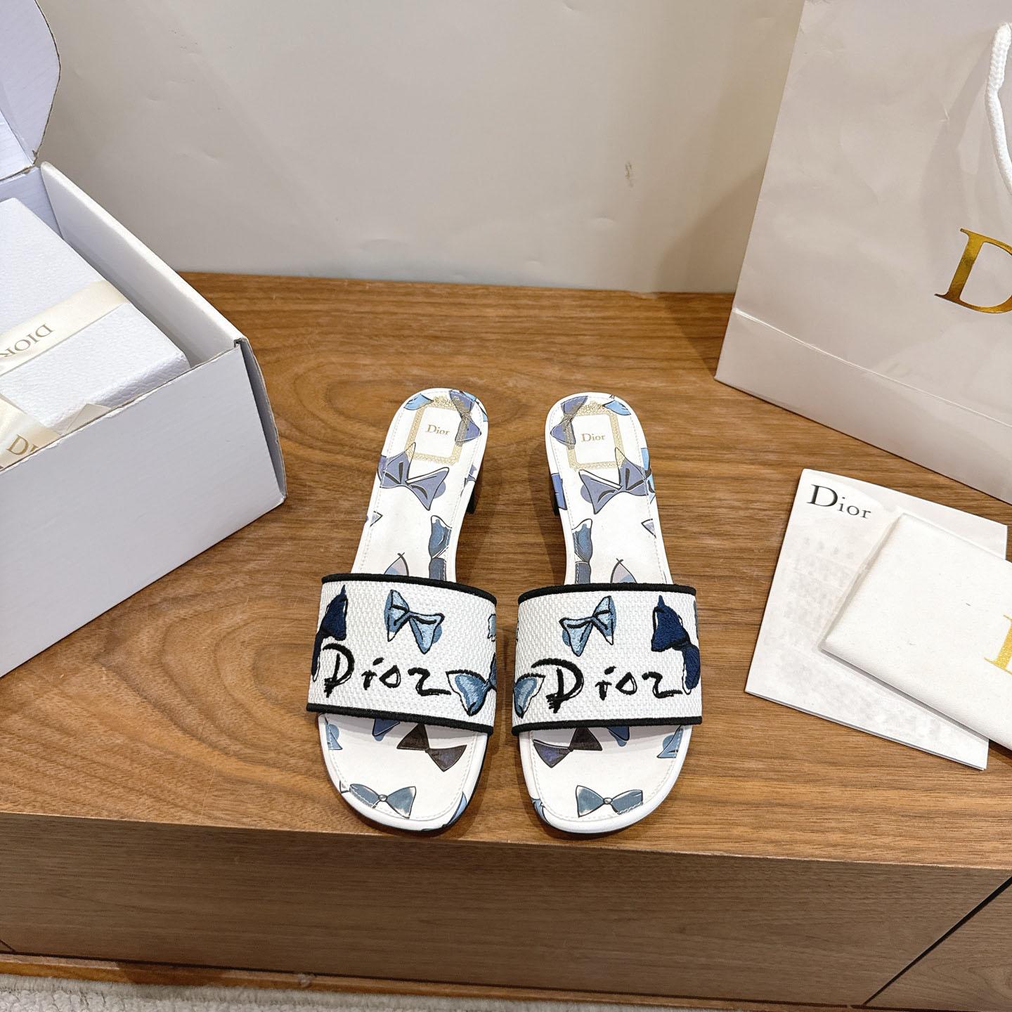 Dior Dioriviera Dway Heeled Slide - FashionPlug