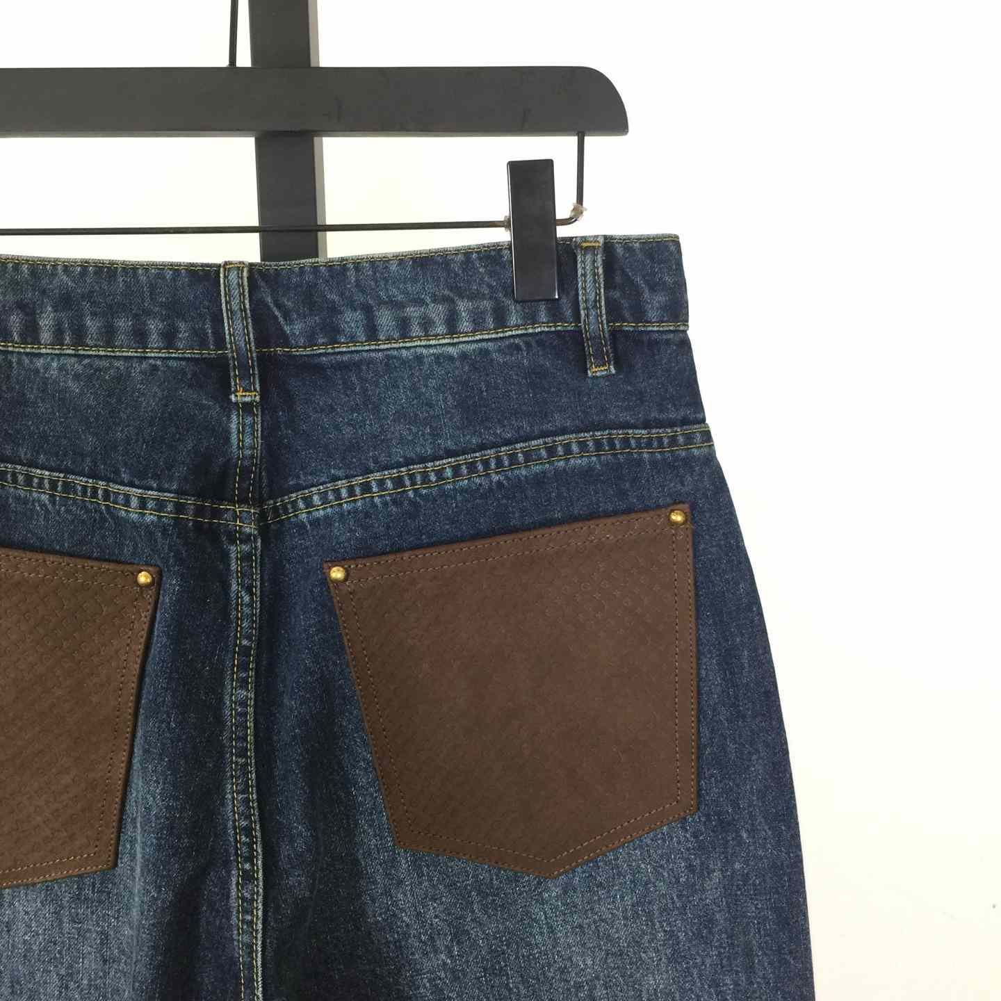 Louis Vuitton Denim Skate Pants With Leather Signature Pockets   1AJUXV - FashionPlug