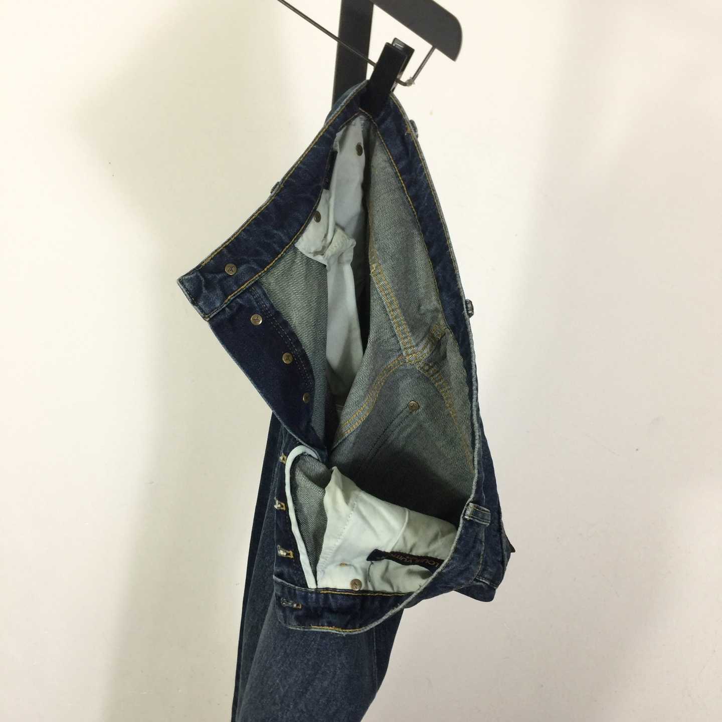 Louis Vuitton Denim Skate Pants With Leather Signature Pockets   1AJUXV - FashionPlug