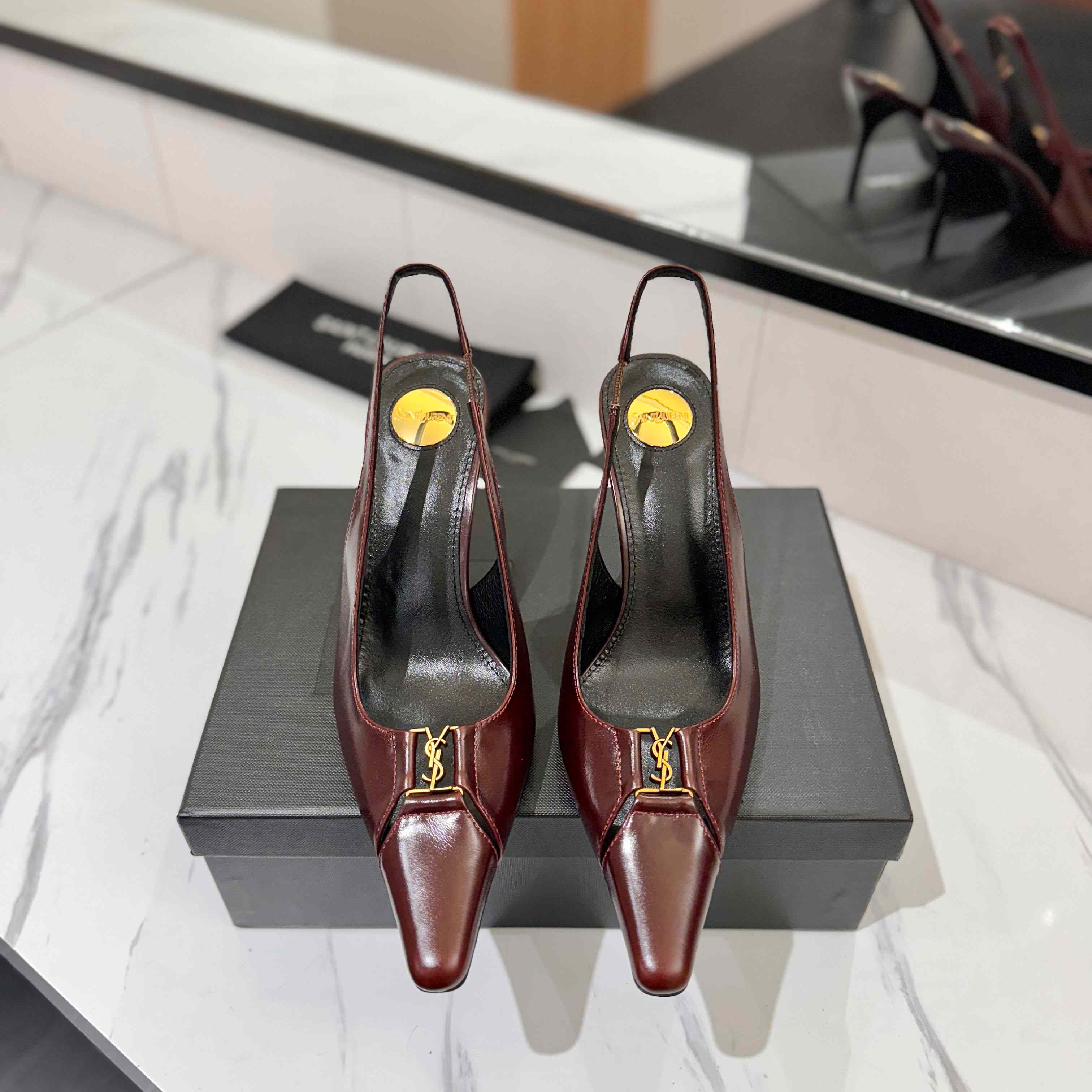 Saint Laurent Babylone Breteuil Slingback Pumps - FashionPlug
