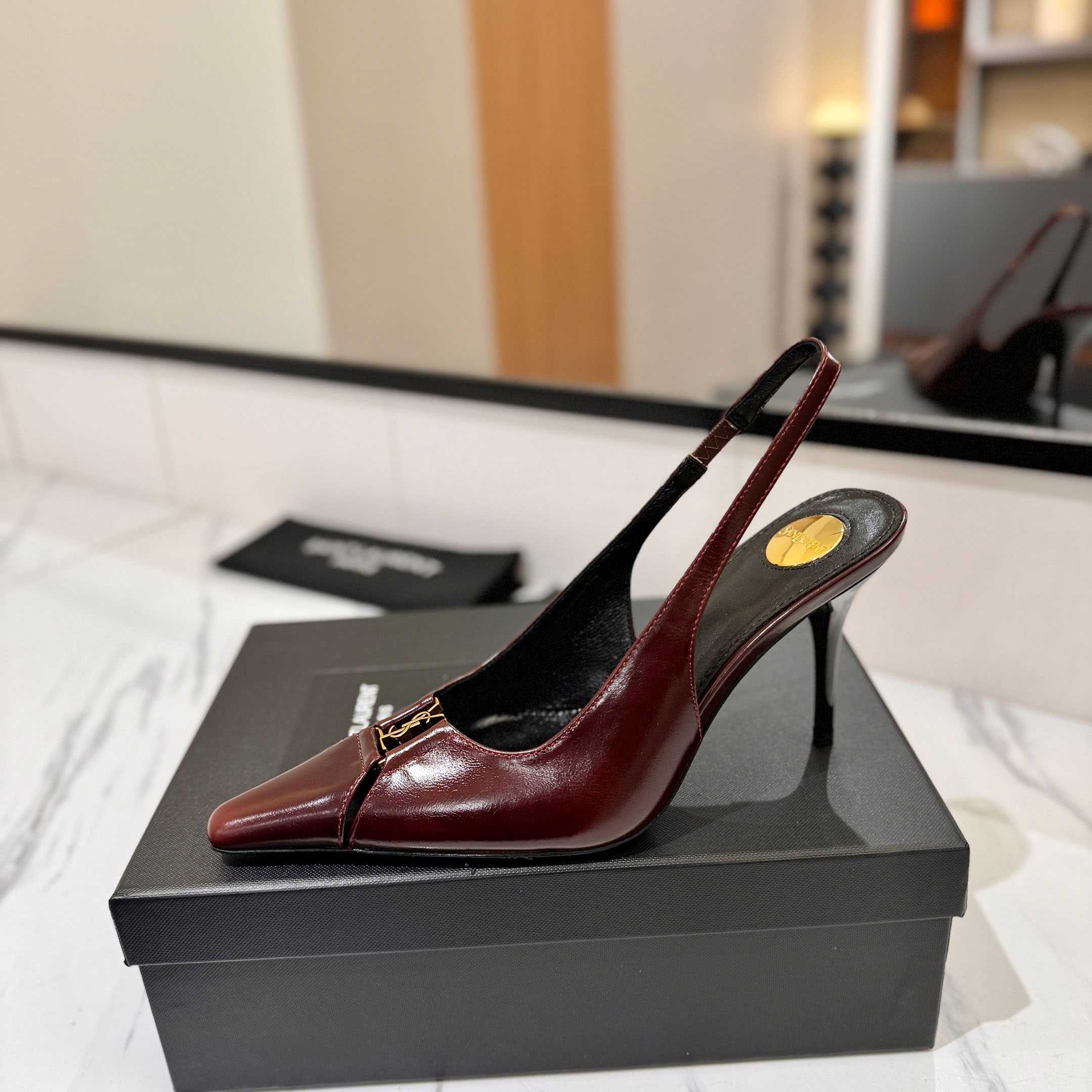Saint Laurent Babylone Breteuil Slingback Pumps - FashionPlug