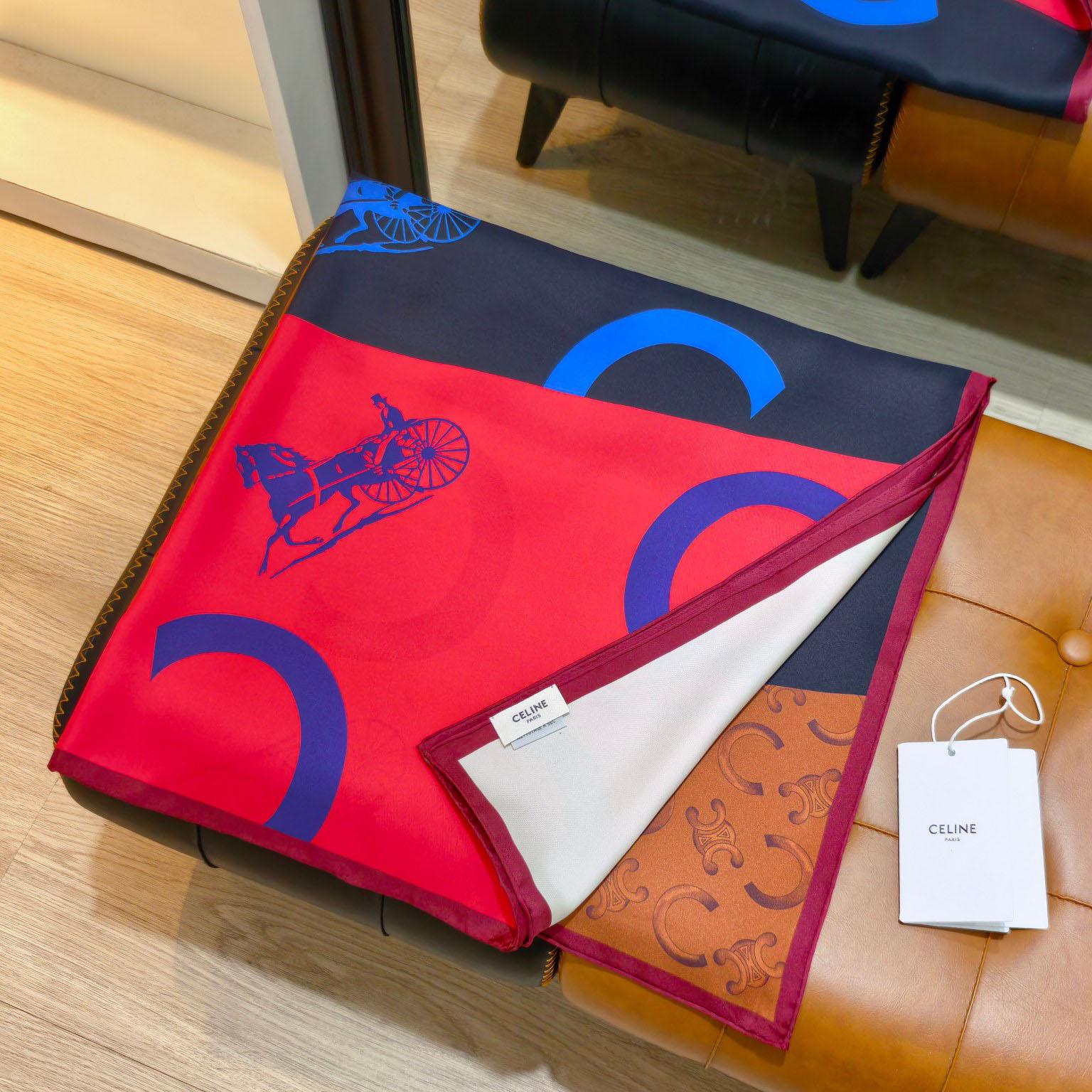 Celine  Square In Silk Twill - FashionPlug